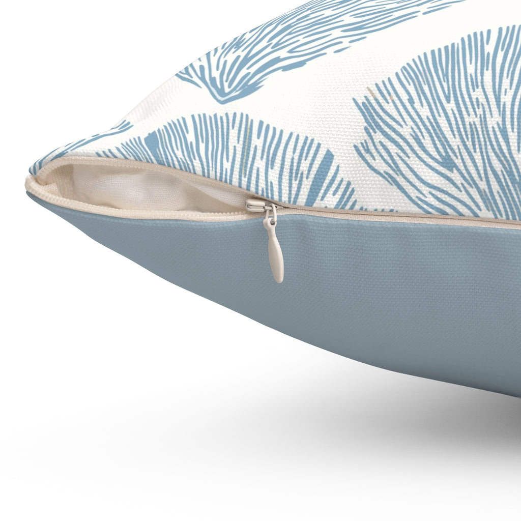 Coastal Blue Shell Pattern Throw Pillow