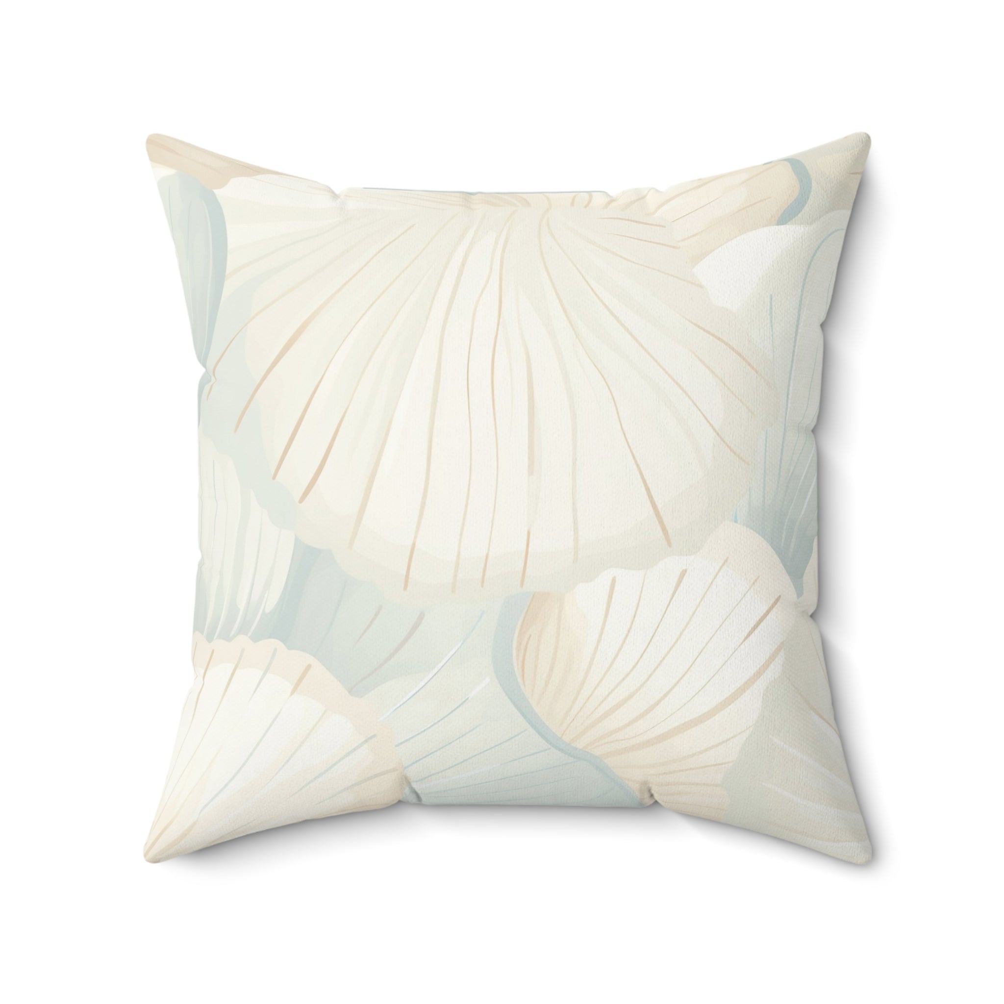 Seafoam Coastal Shells Throw Pillow