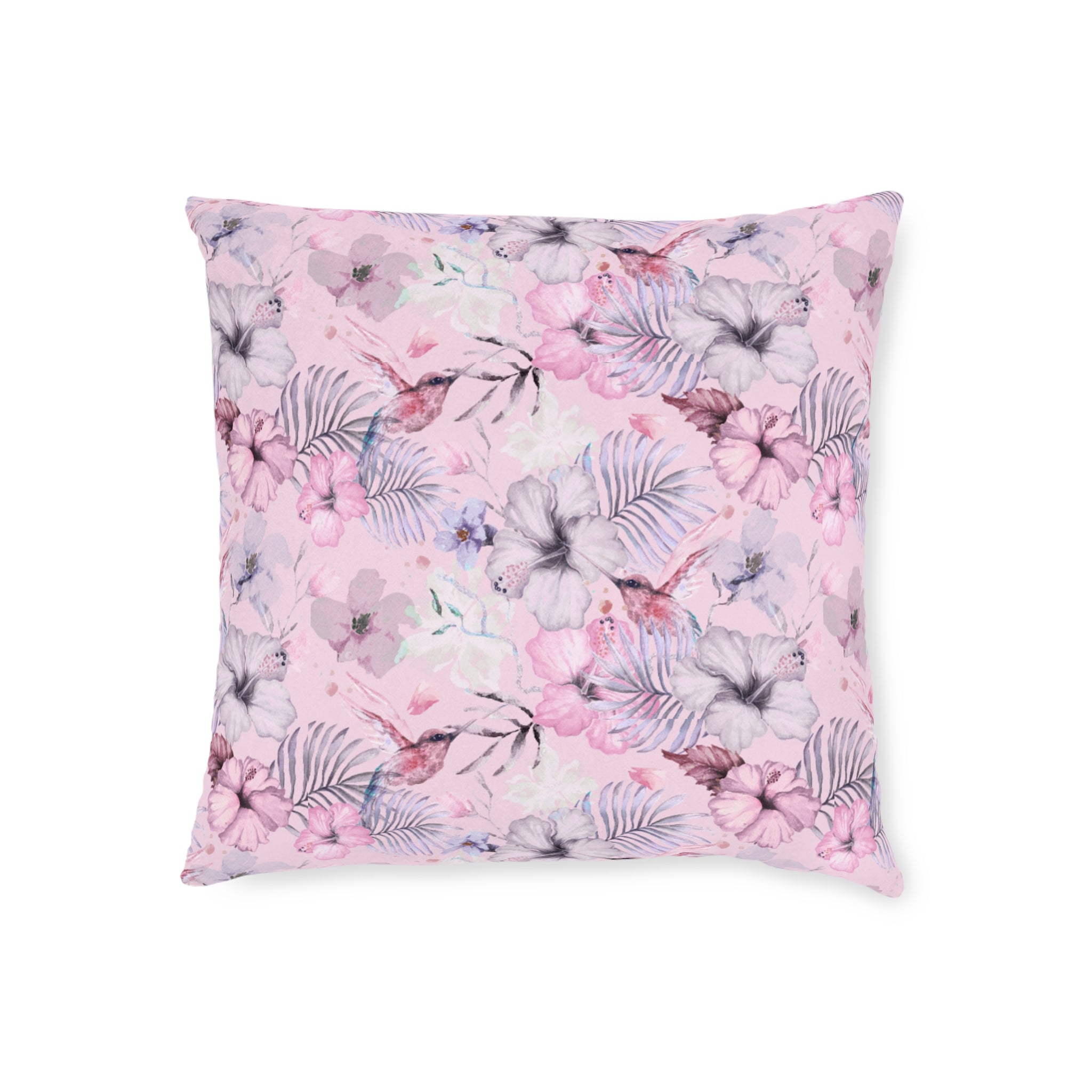Pink Floral Throw Pillow
