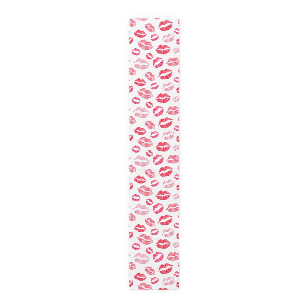 Valentines Day Kiss Print Table Runner