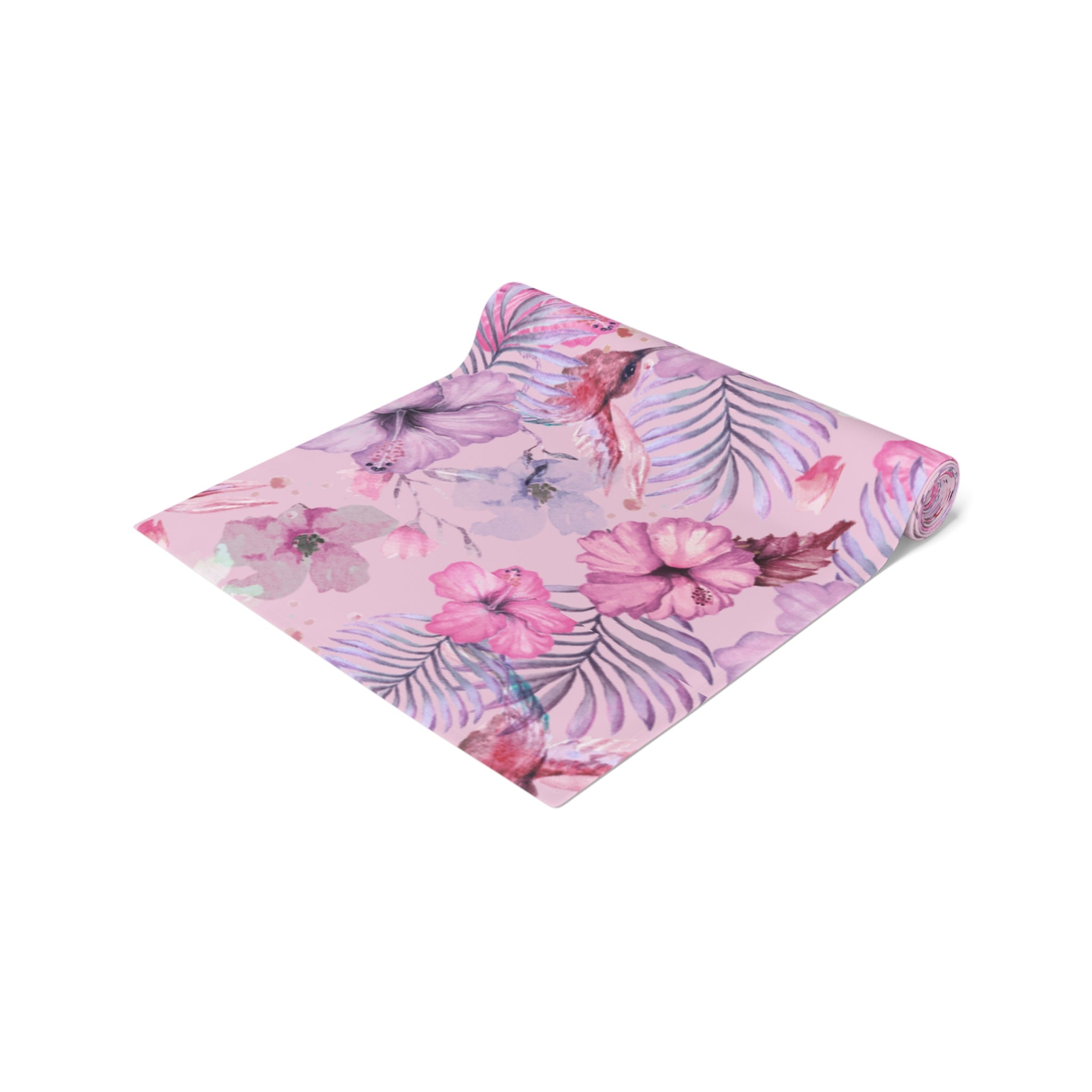 Pink Tropical Floral Table Runner