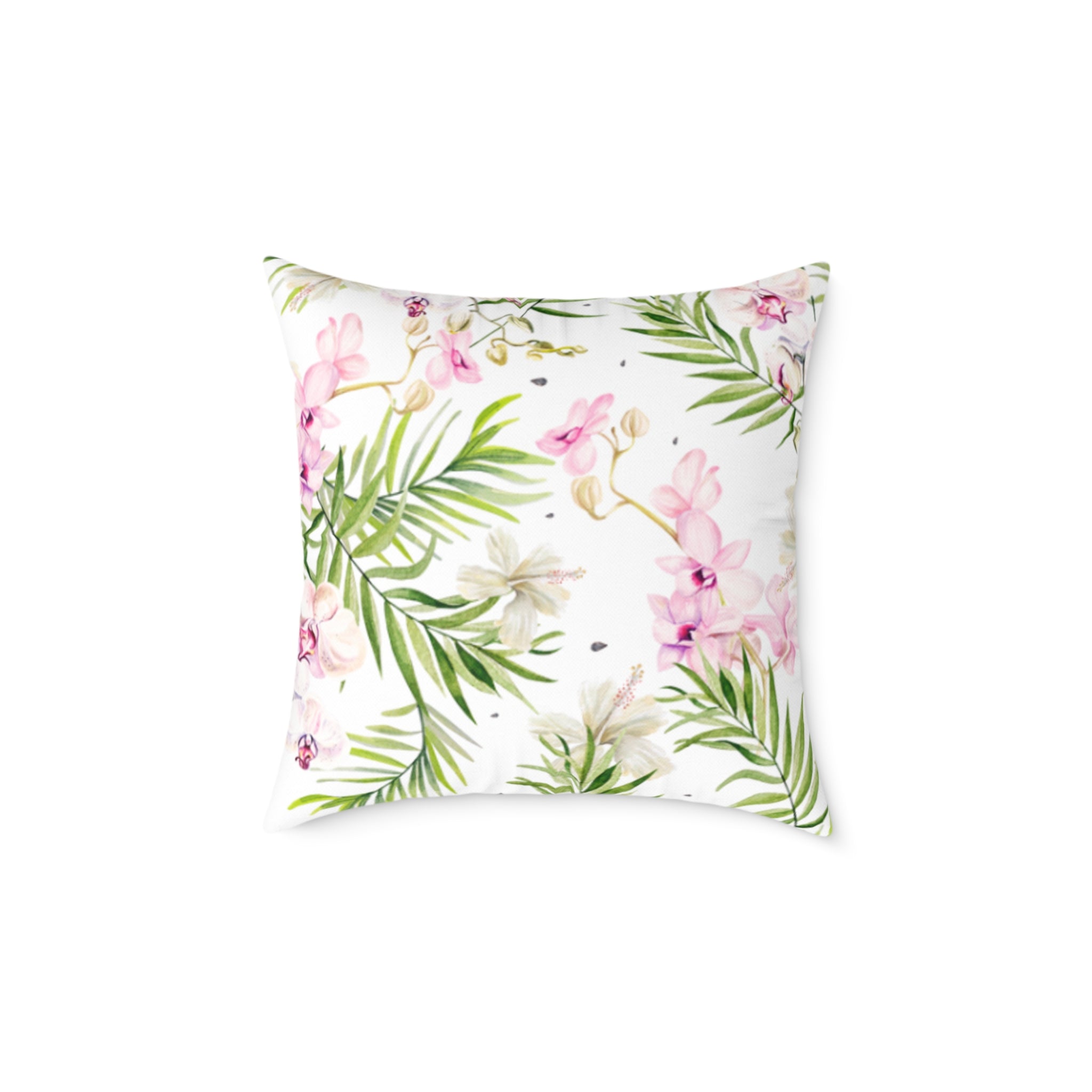 Floral Tropical Throw Pillow, Boho Home Decor, Couch Cushion, Housewarming Gift, Spring Decor, Garden Party Accent