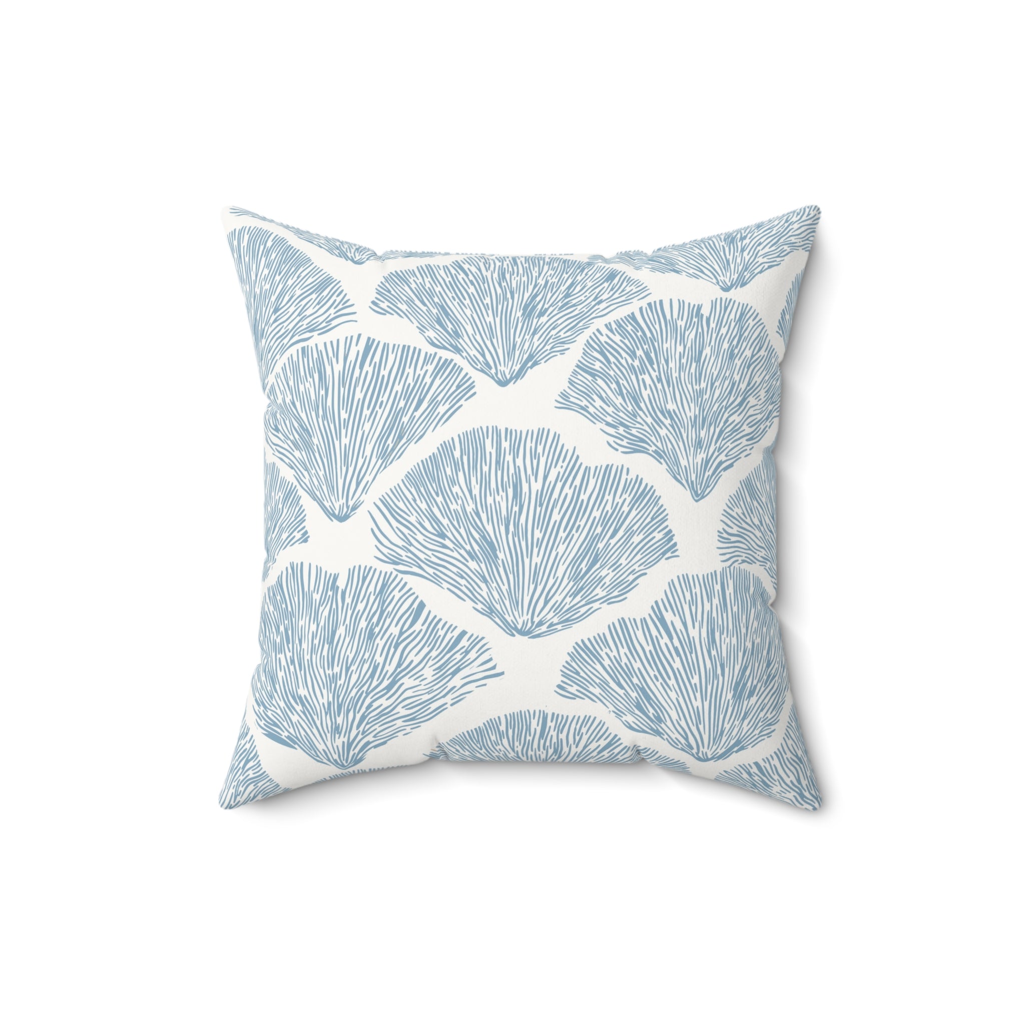 Coastal Blue Shell Pattern Throw Pillow