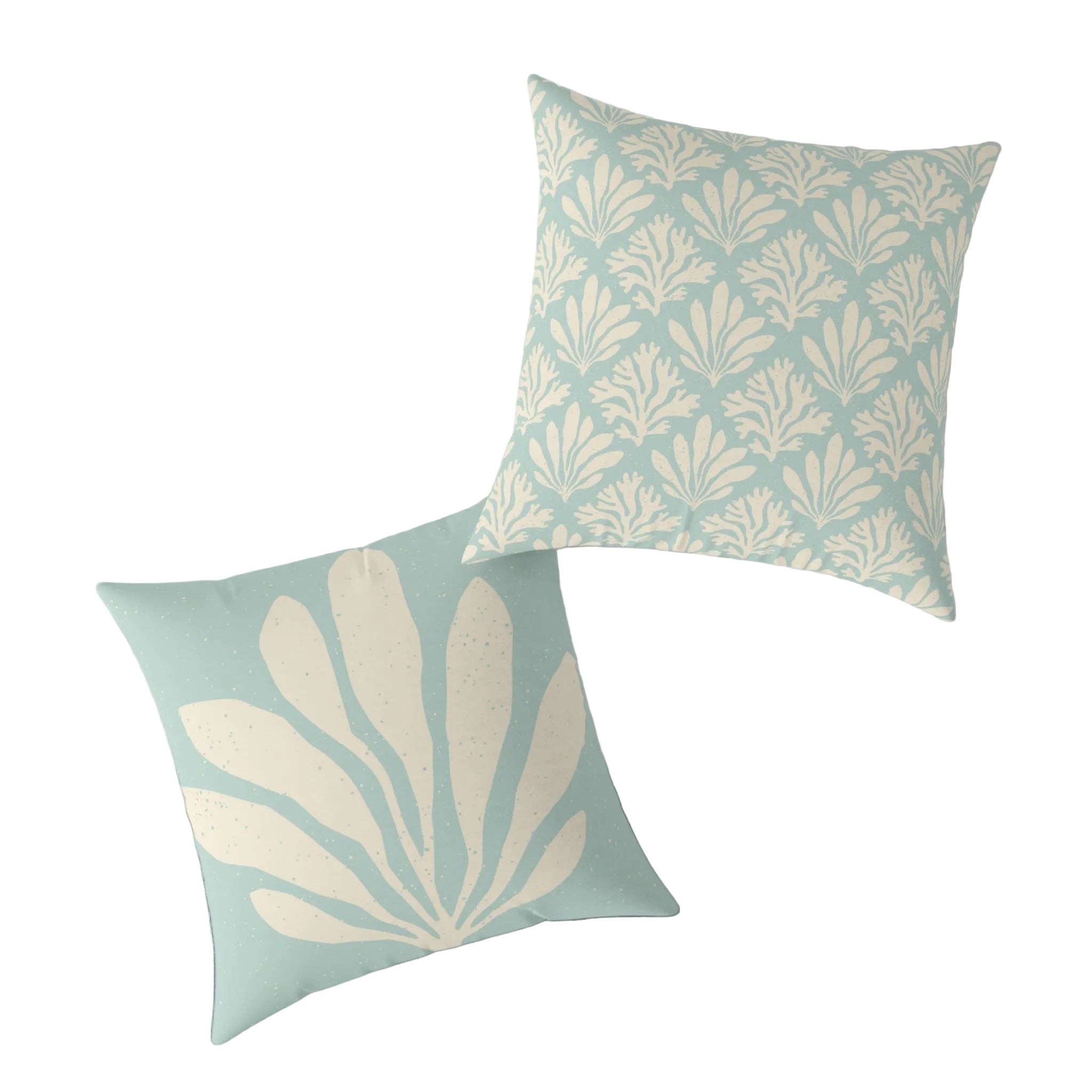 Seafoam Coral Double-Sided Throw Pillow