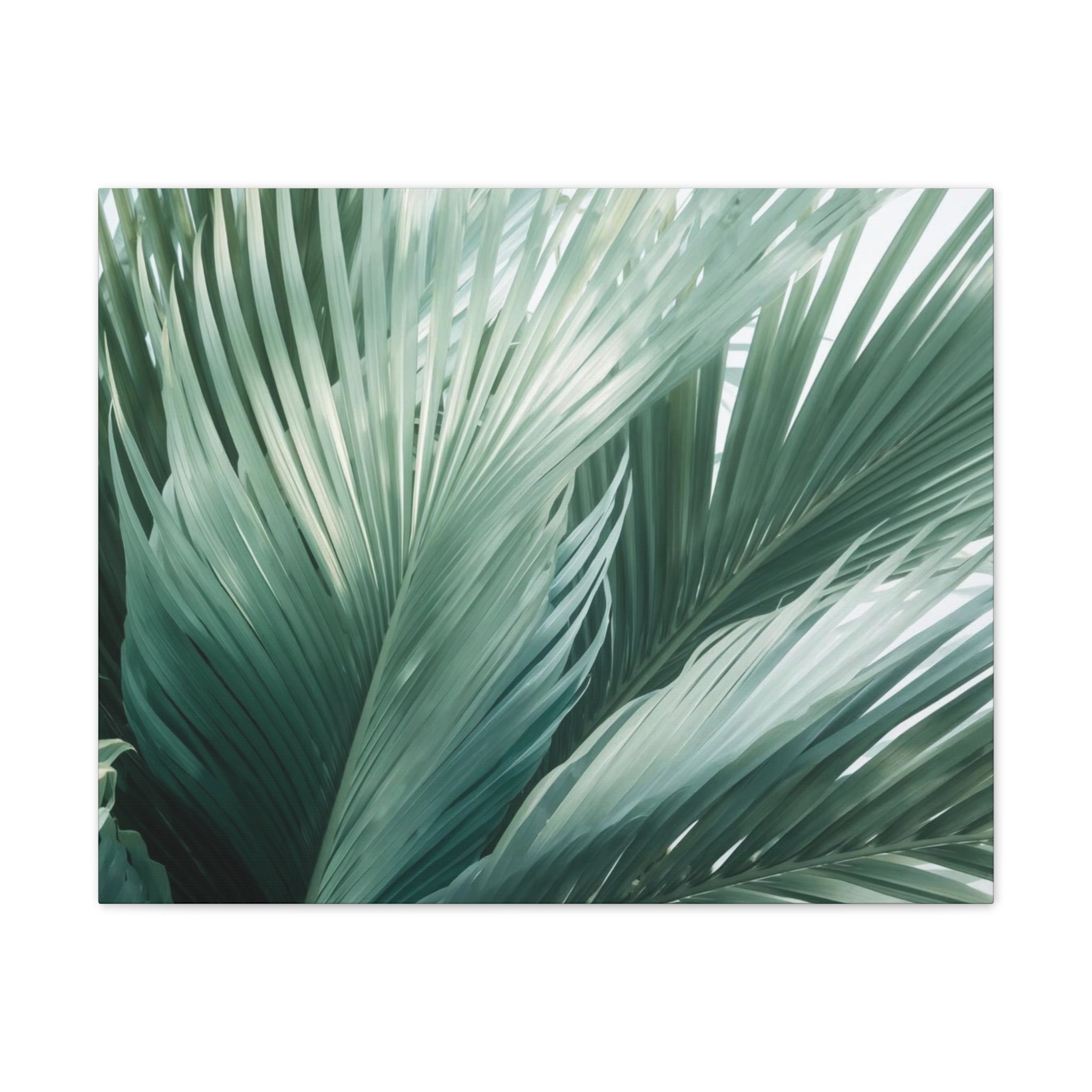 Tropical Palm Leaves Canvas | Green Botanical Wall Art