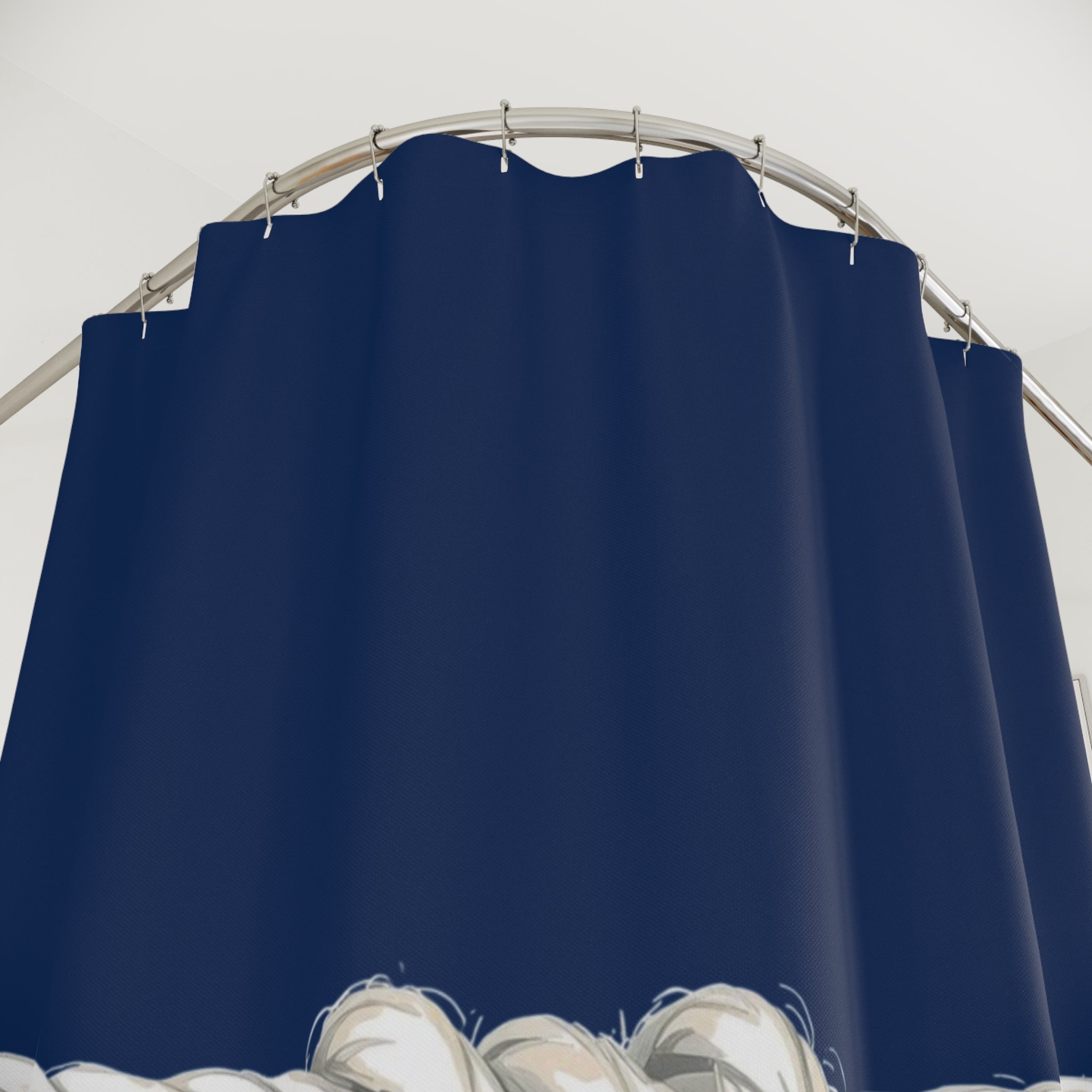 Nautical Knot Shower Curtain – Navy Rope Bathroom Decor
