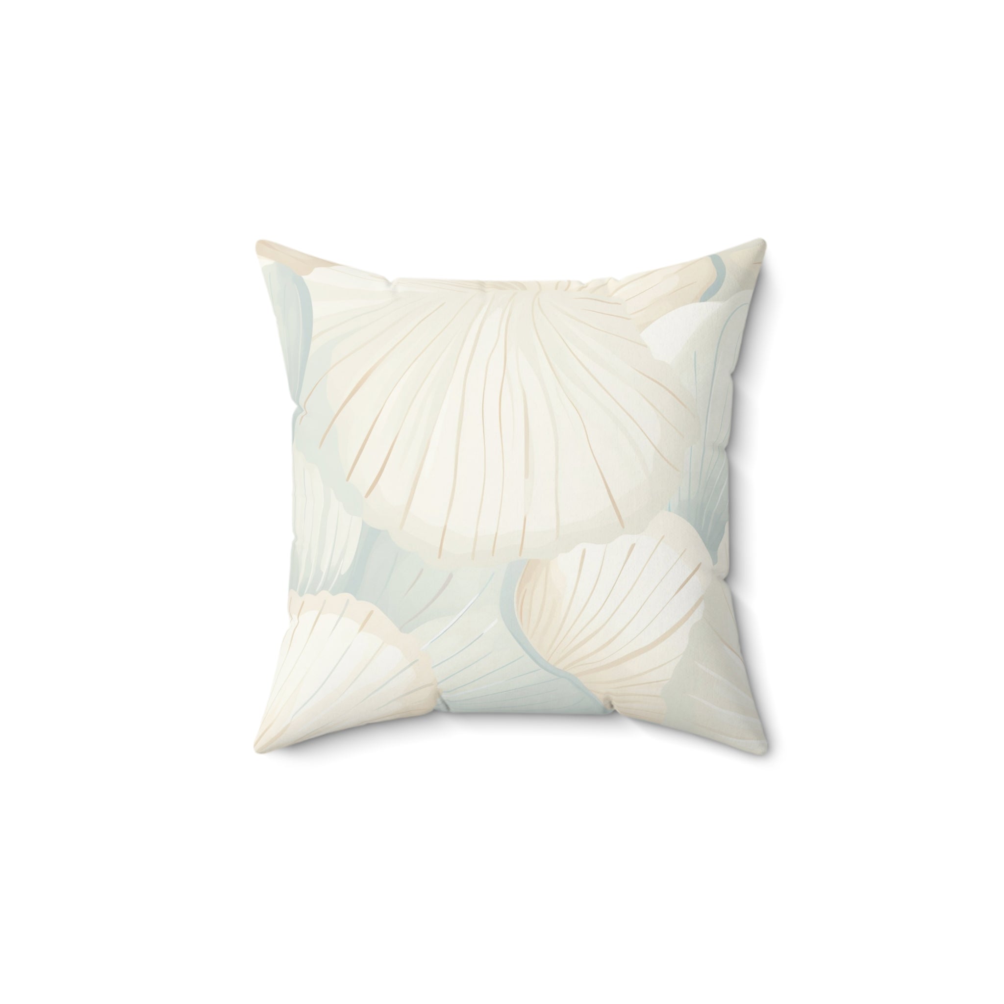 Seafoam Coastal Shells Throw Pillow