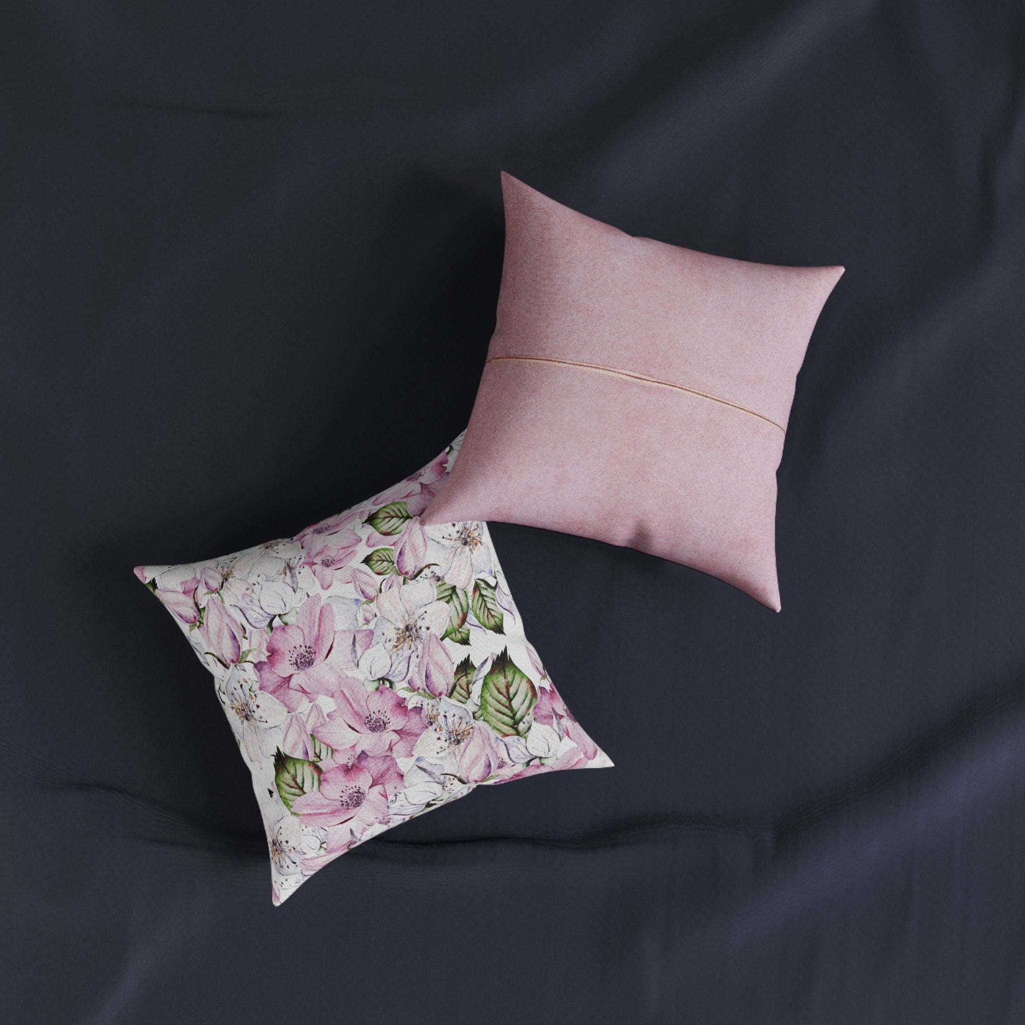 Floral Square Pillow - Pink, Decorative Pillow, Flower Cushion, Home Decor, Gift for Her, Cozy Living Room Accent