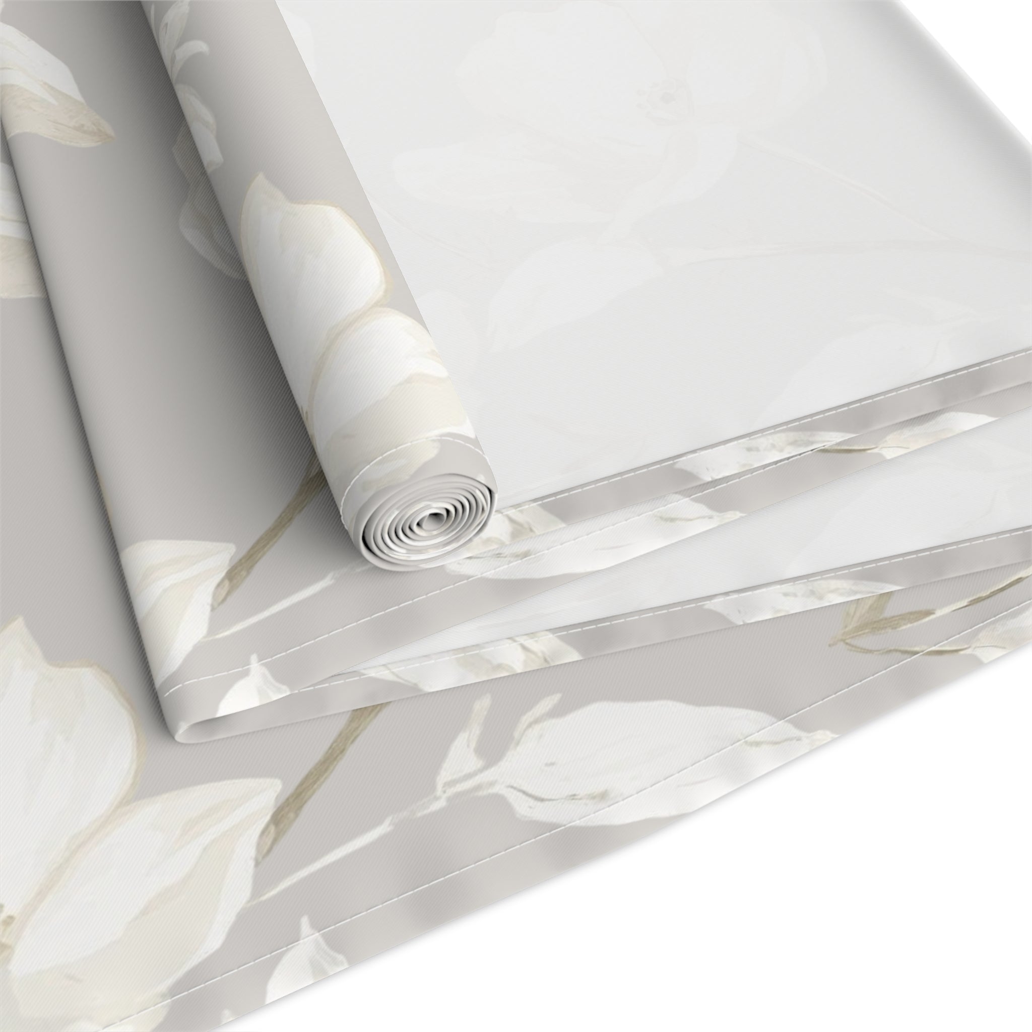 Neutral Magnolia Floral Table Runner