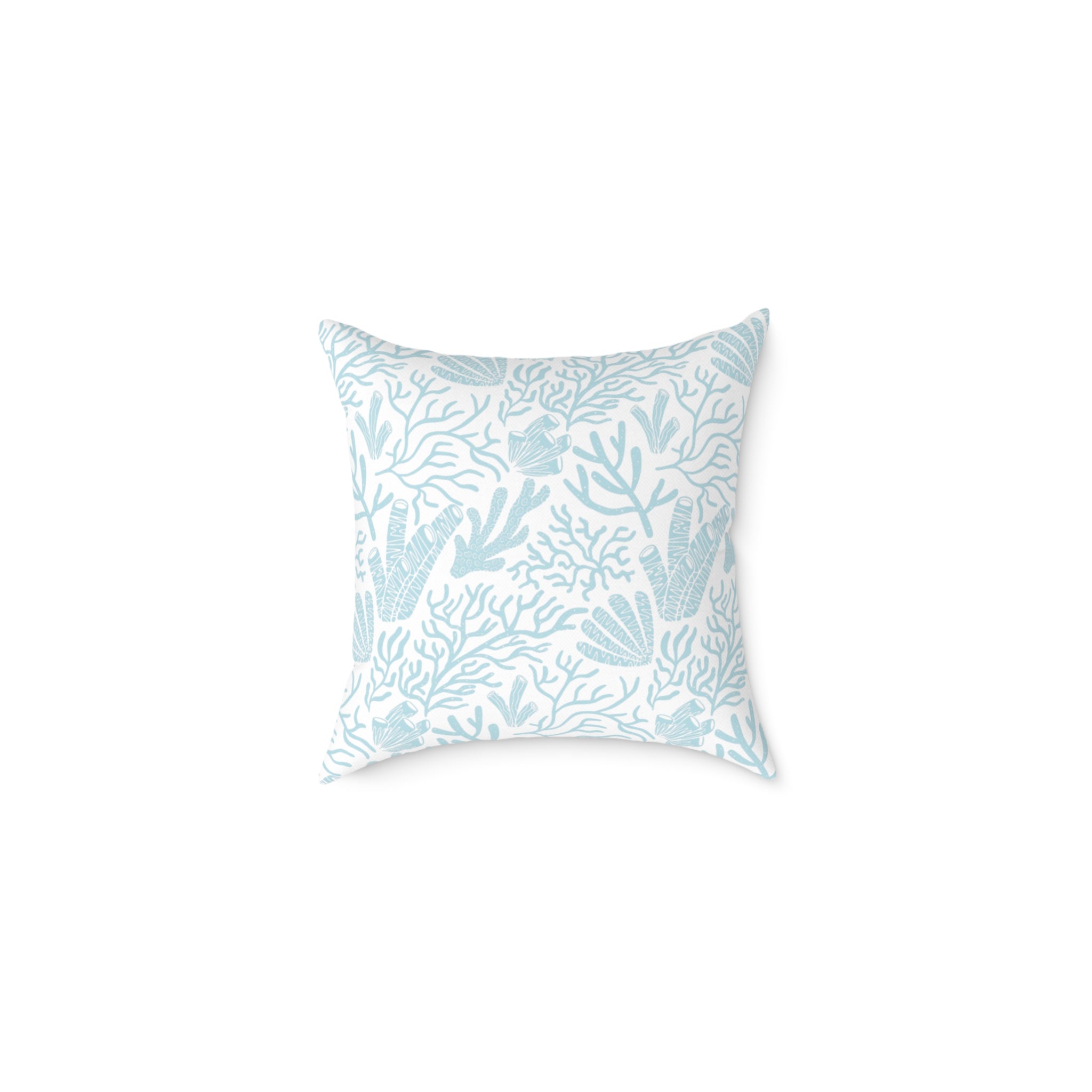 Ocean-inspired Square Poly Canvas Pillow, Coastal Decor, Beach House Cushion, Natural Living Room Accent, Gift for Sea Lovers