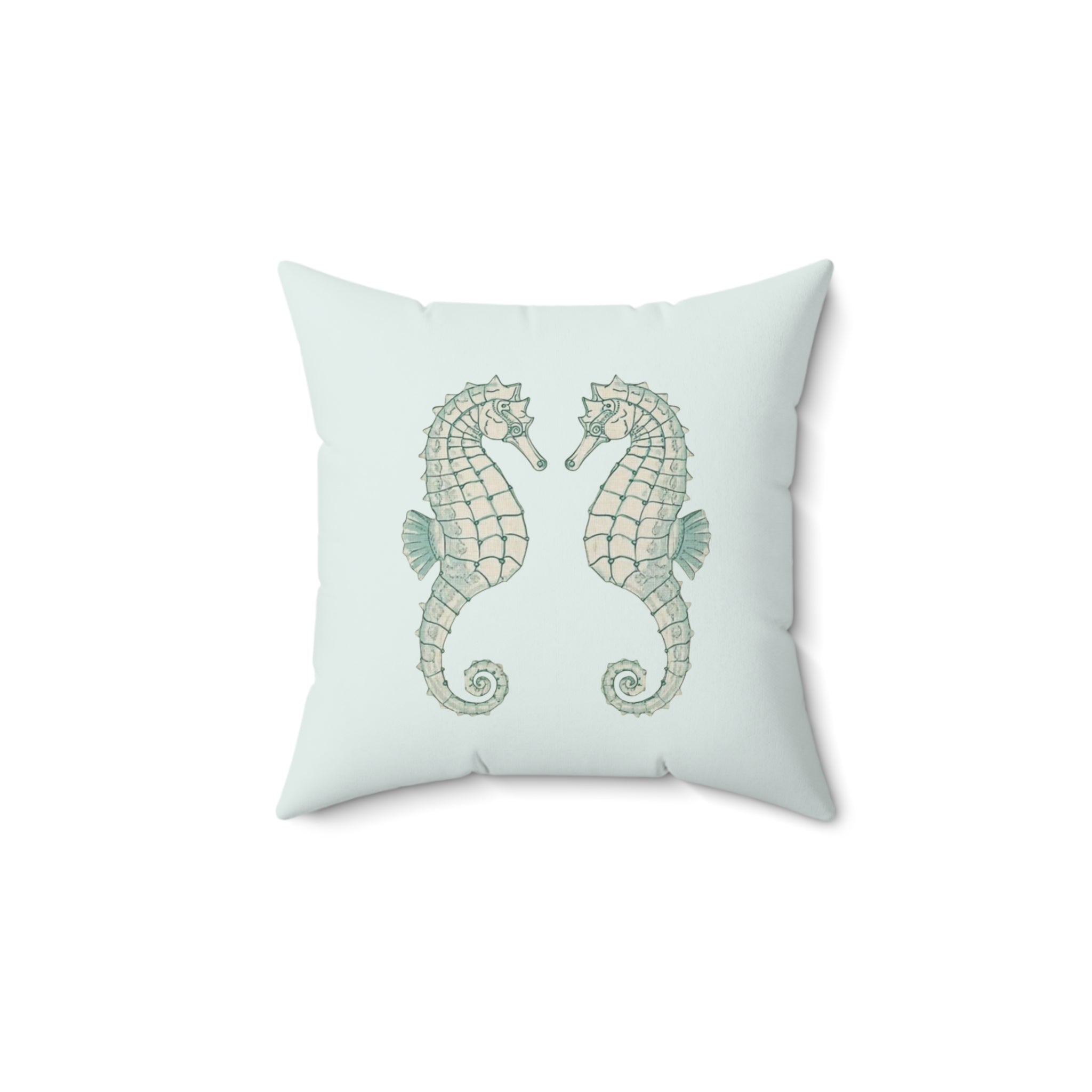 Twin Seahorse Throw Pillow