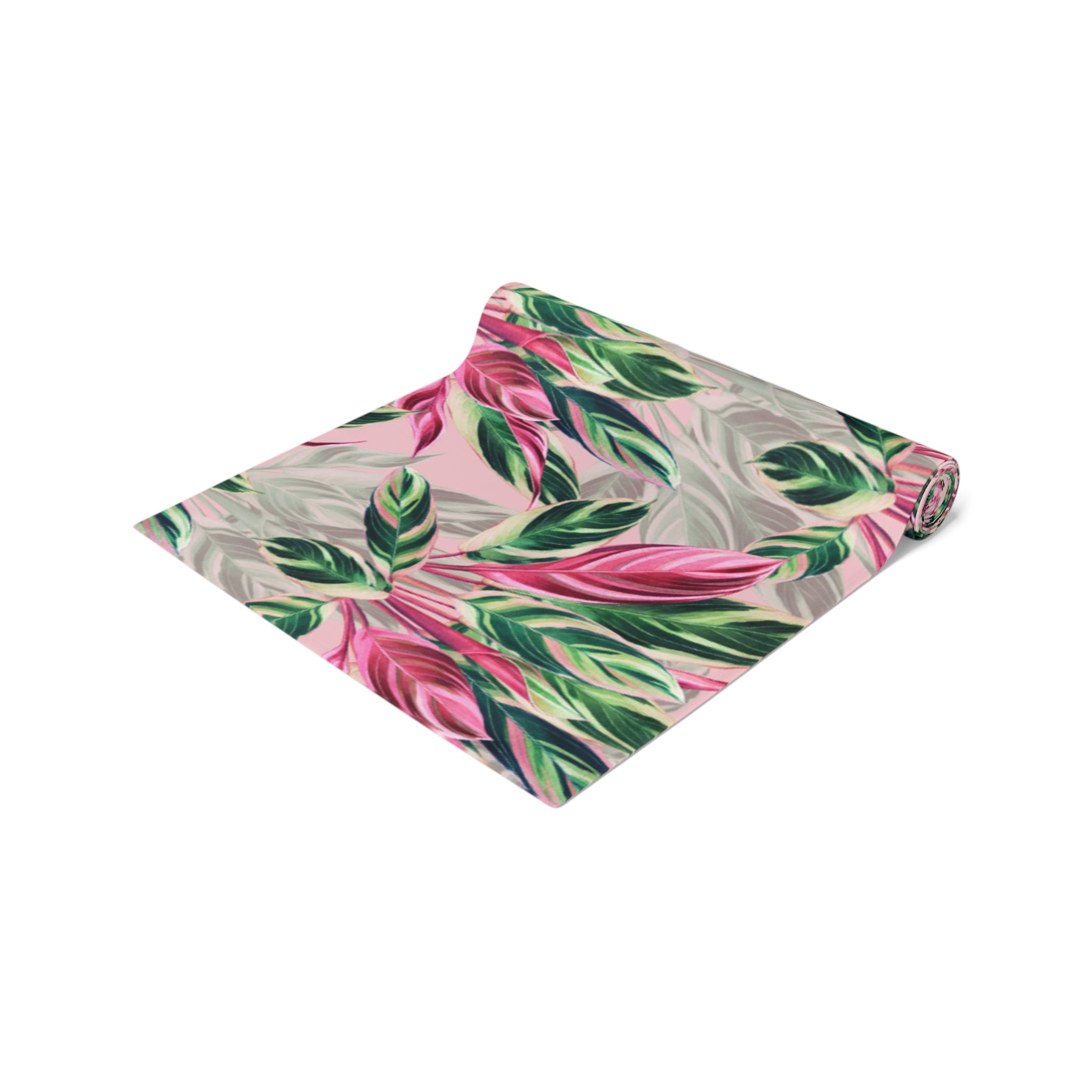 Botanical Pink Leaf Table Runner