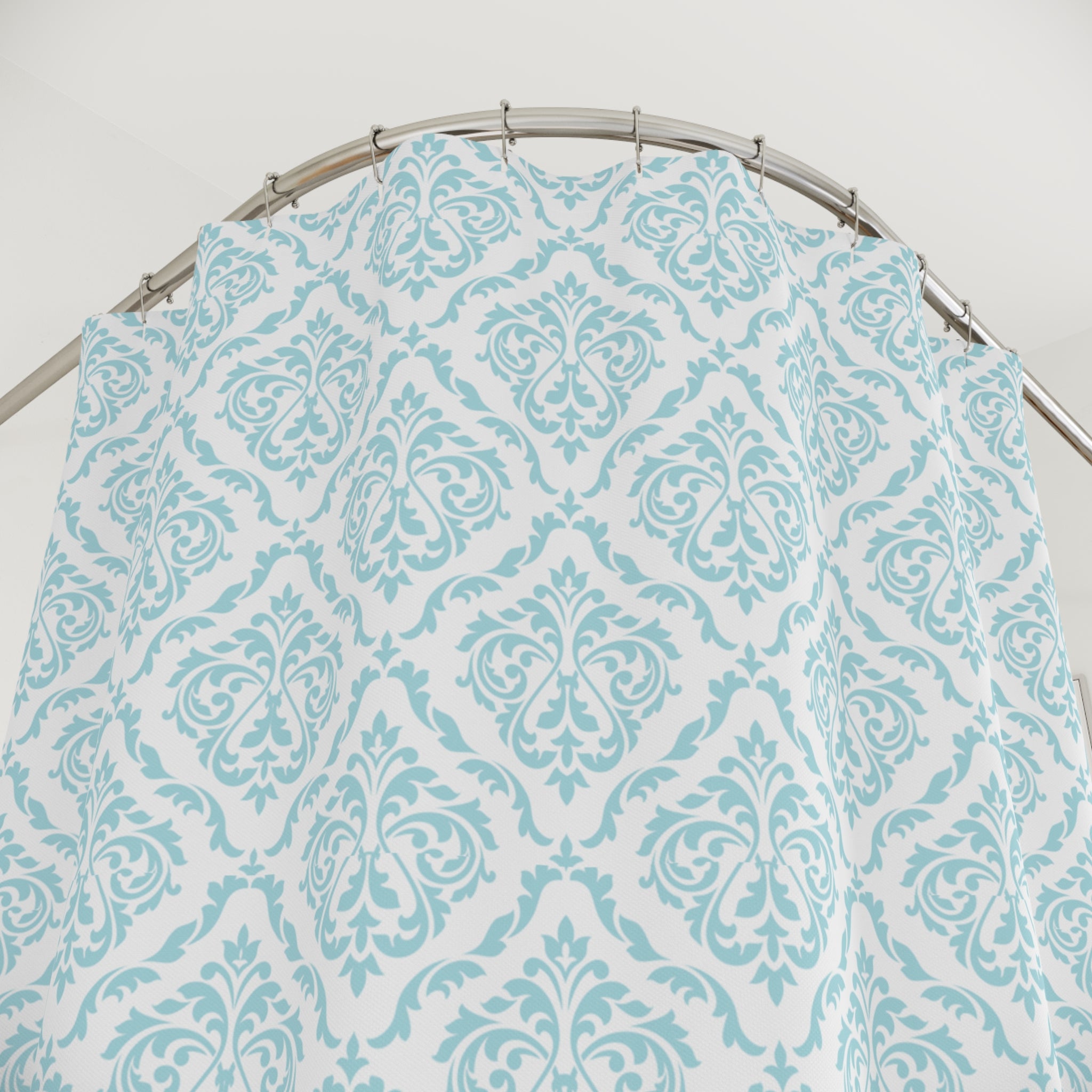 Elegant Blue Damask Shower Curtain | Chic Bathroom Decor, Luxury Home Accessory, Wedding Gift, Bathroom Makeover