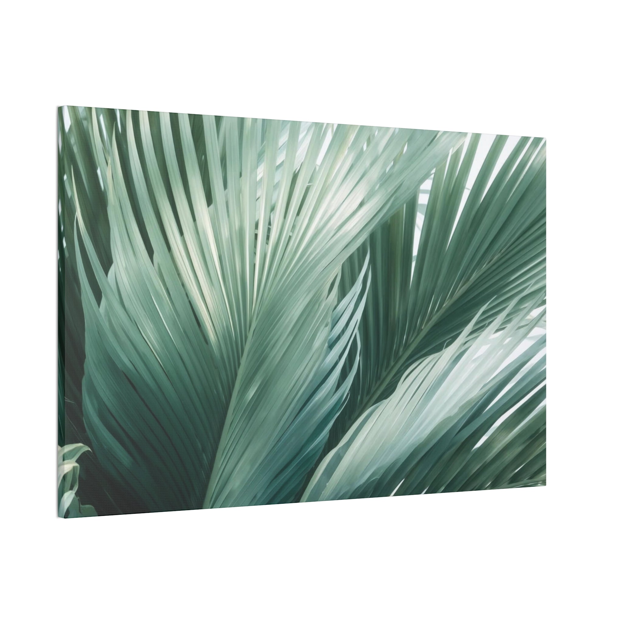 Tropical Palm Leaves Canvas | Green Botanical Wall Art