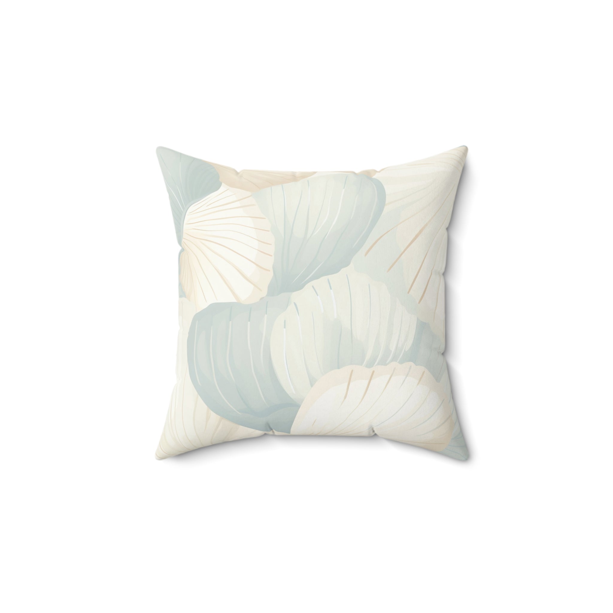 Seafoam Coastal Shells Throw Pillow
