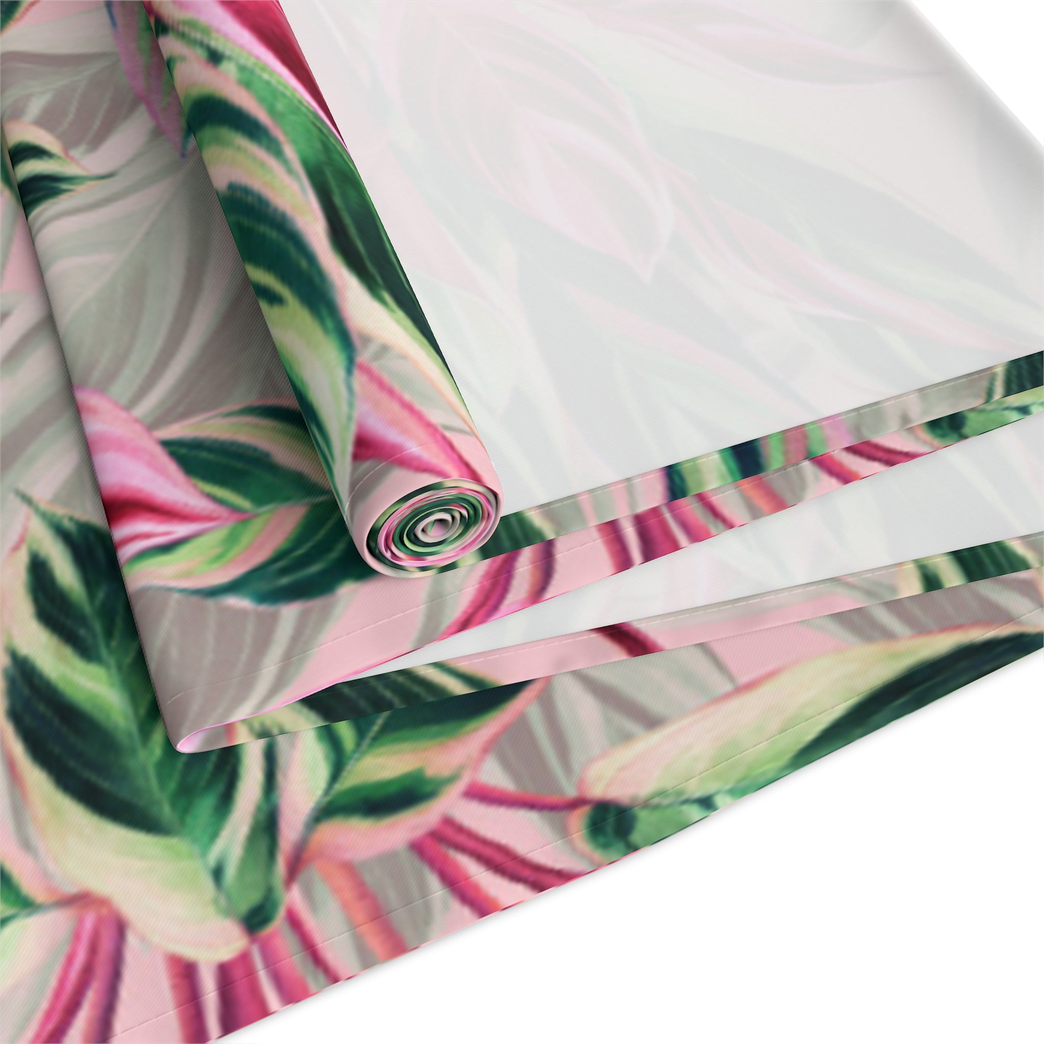 Botanical Pink Leaf Table Runner