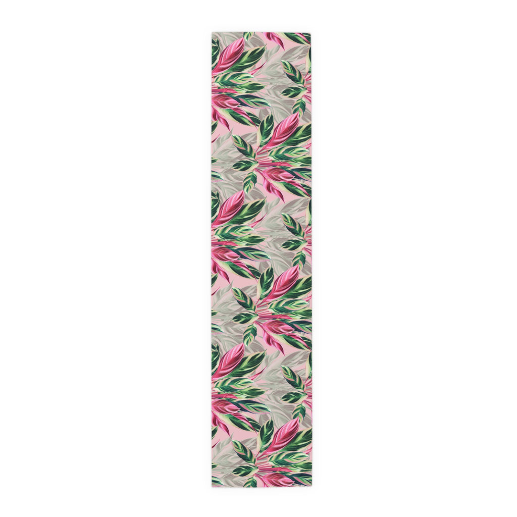 Botanical Pink Leaf Table Runner