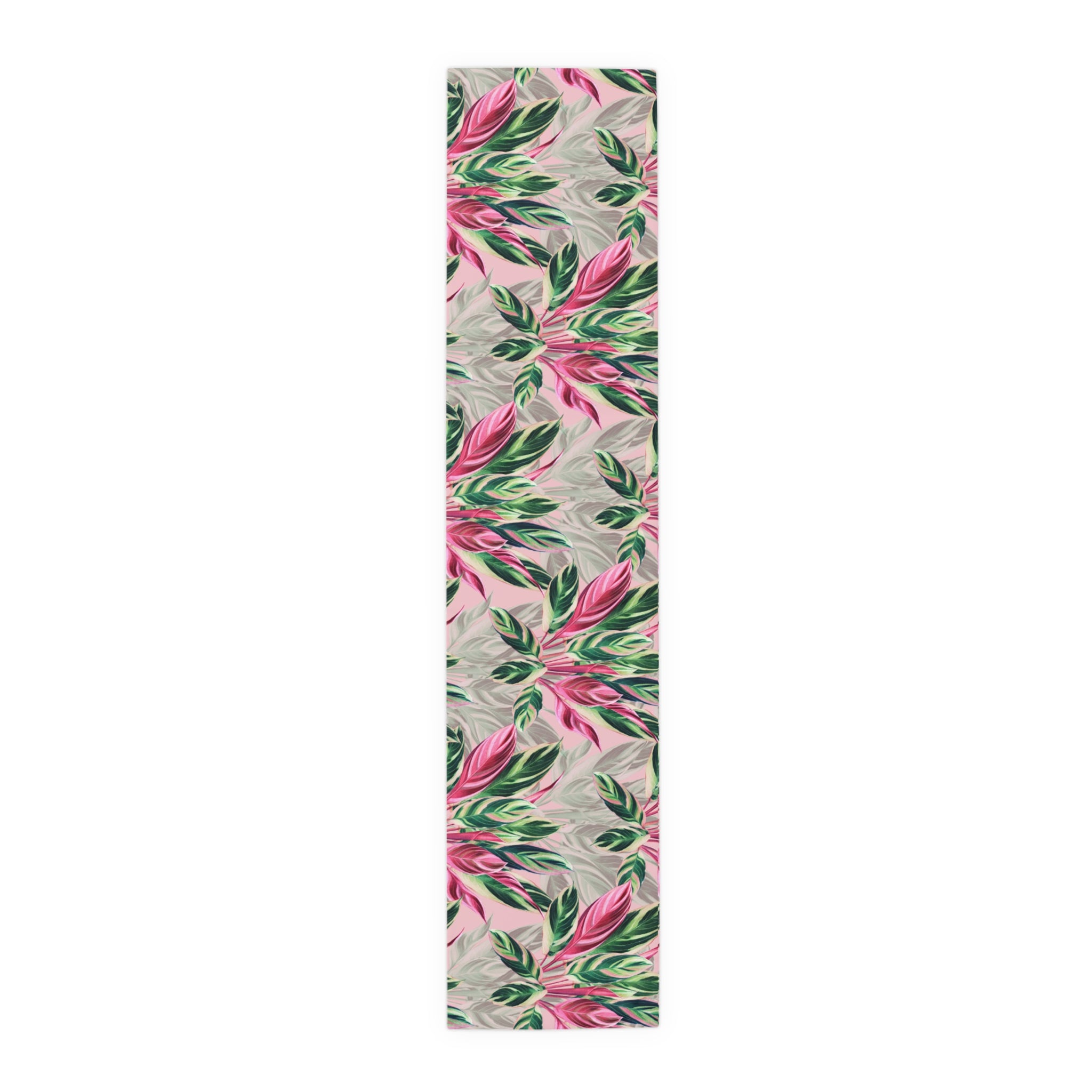 Botanical Pink Leaf Table Runner