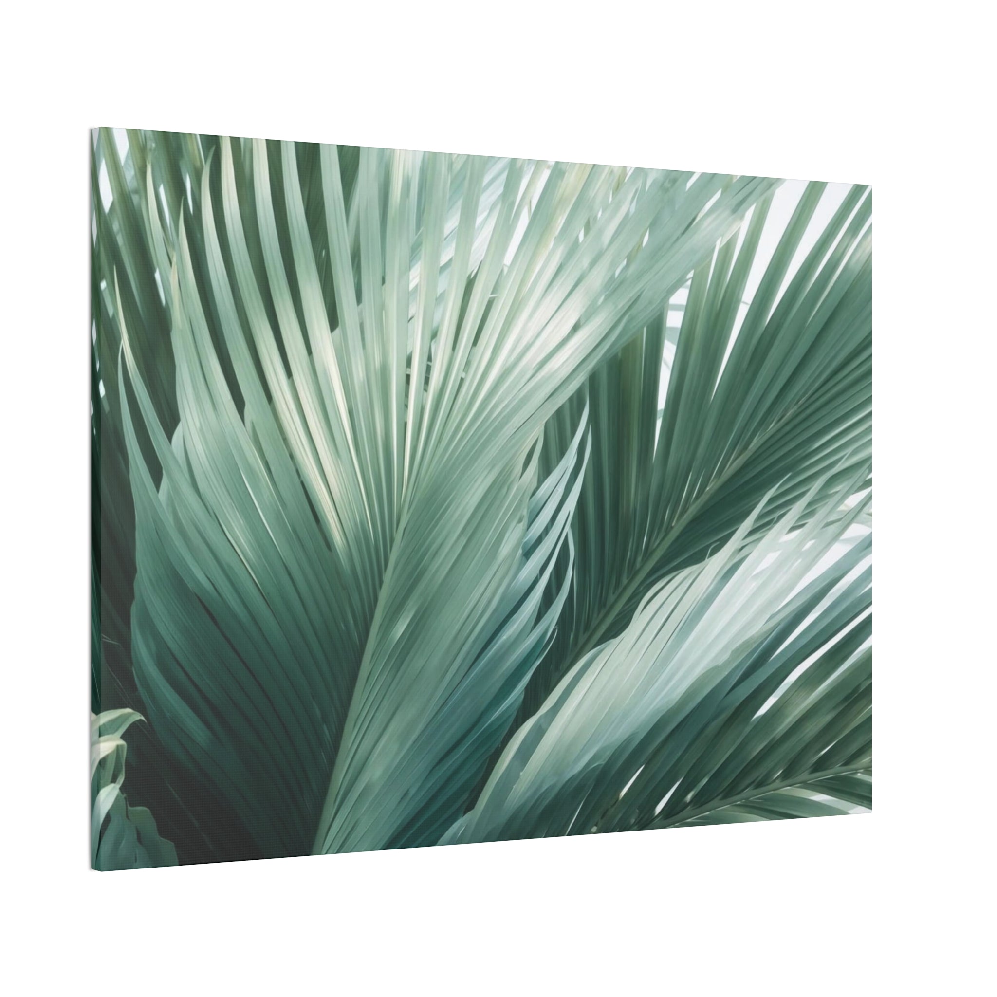 Tropical Palm Leaves Canvas | Green Botanical Wall Art