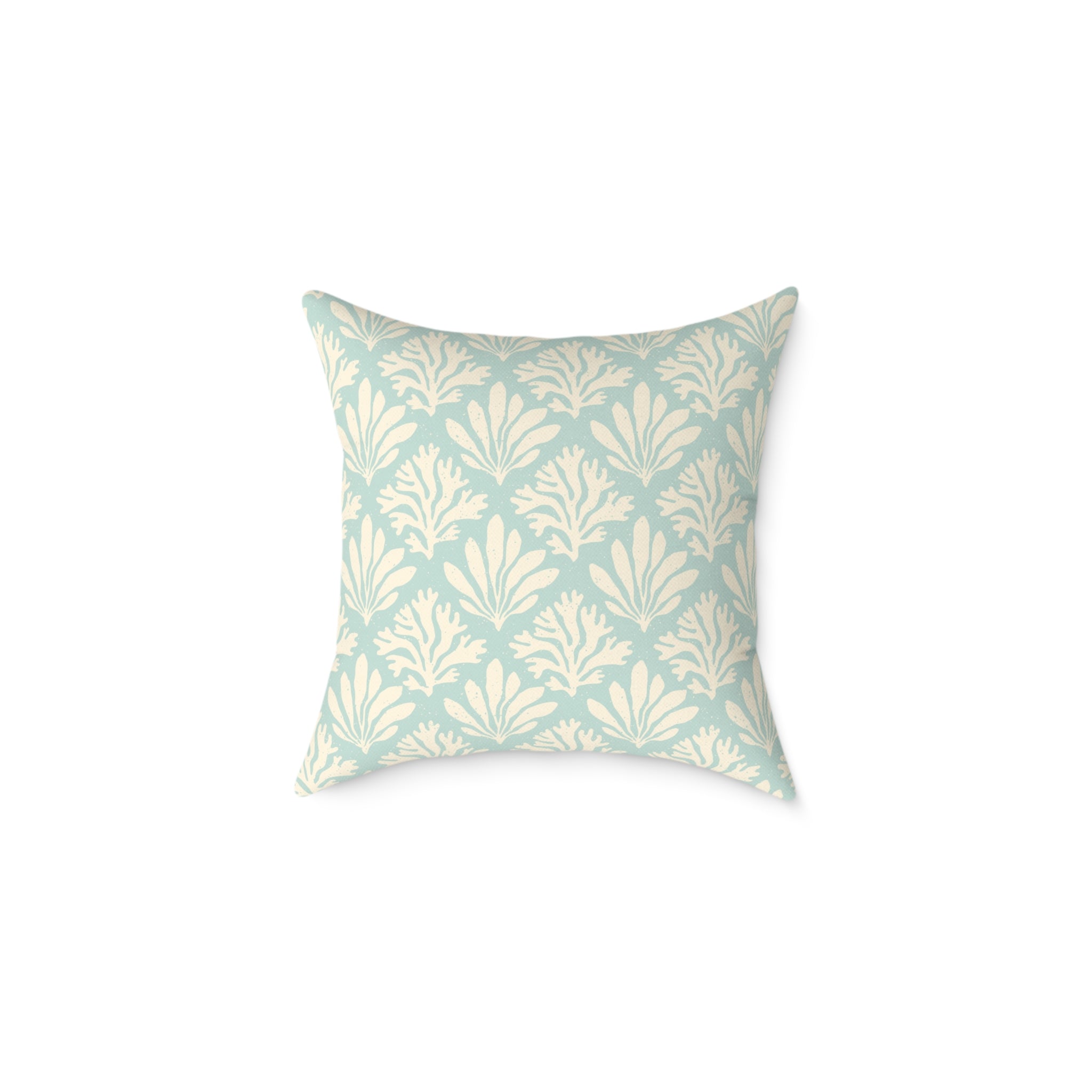 Seafoam Coral Double-Sided Throw Pillow