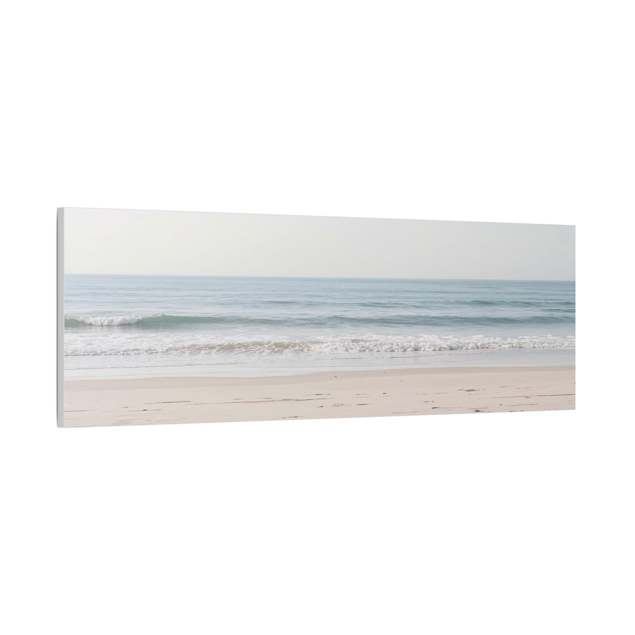 Calm Seascape Beach Waves Satin Canvas