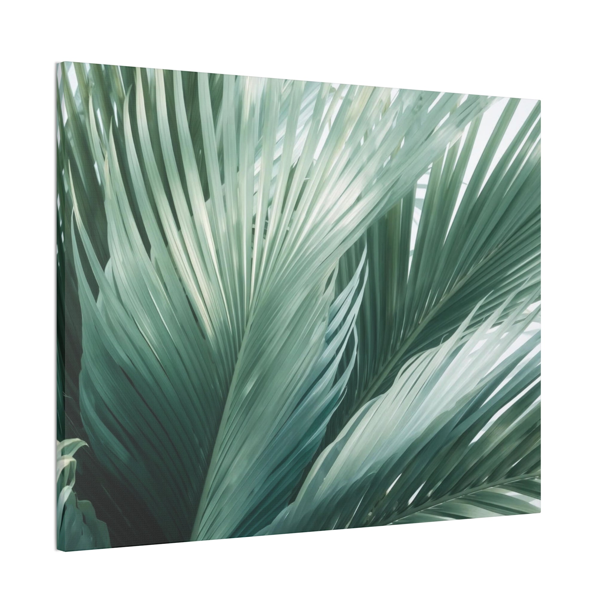Tropical Palm Leaves Canvas | Green Botanical Wall Art