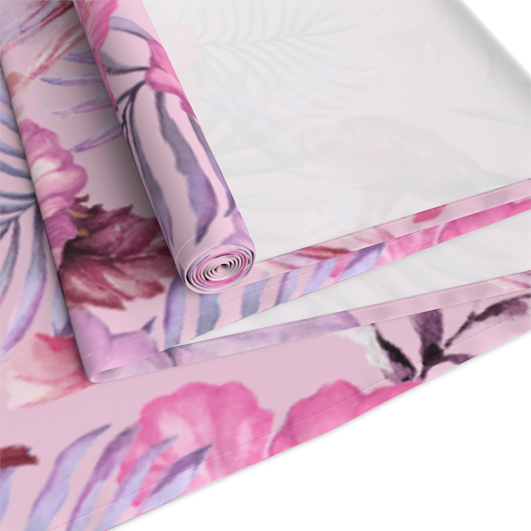 Pink Tropical Floral Table Runner