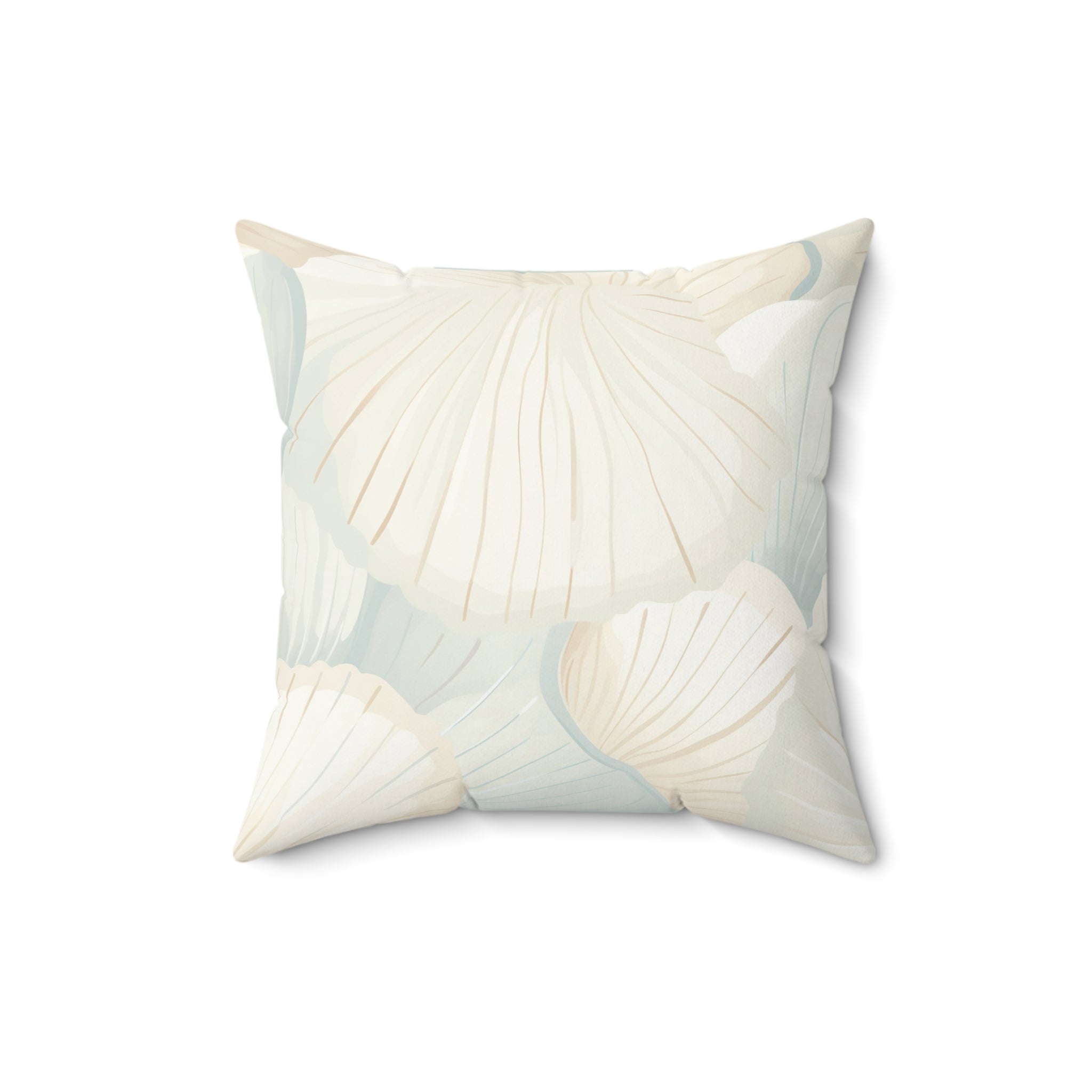 Seafoam Coastal Shells Throw Pillow