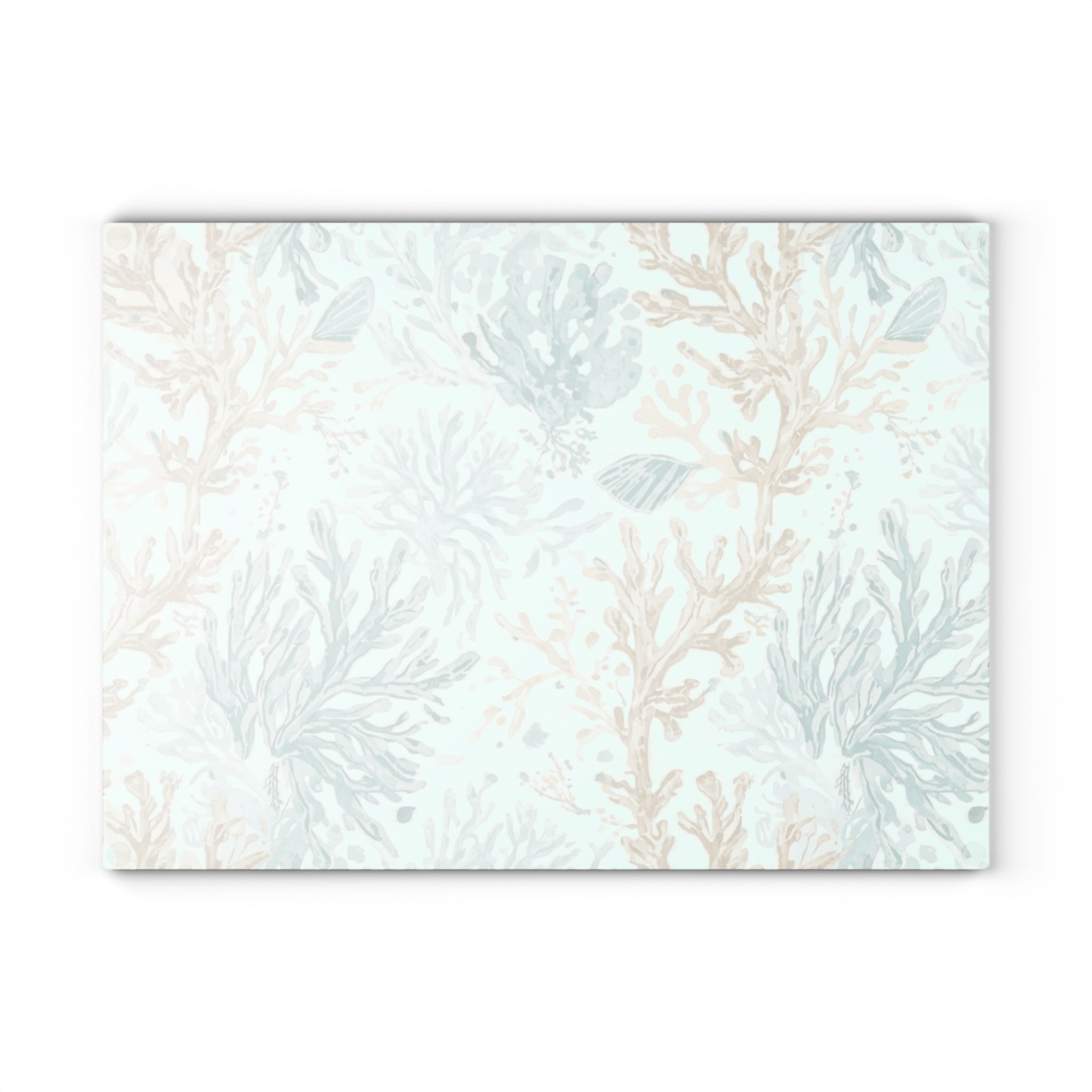 Glass Cutting Board — Coastal Seaweed Pattern Tempered-Glass Chopping Board