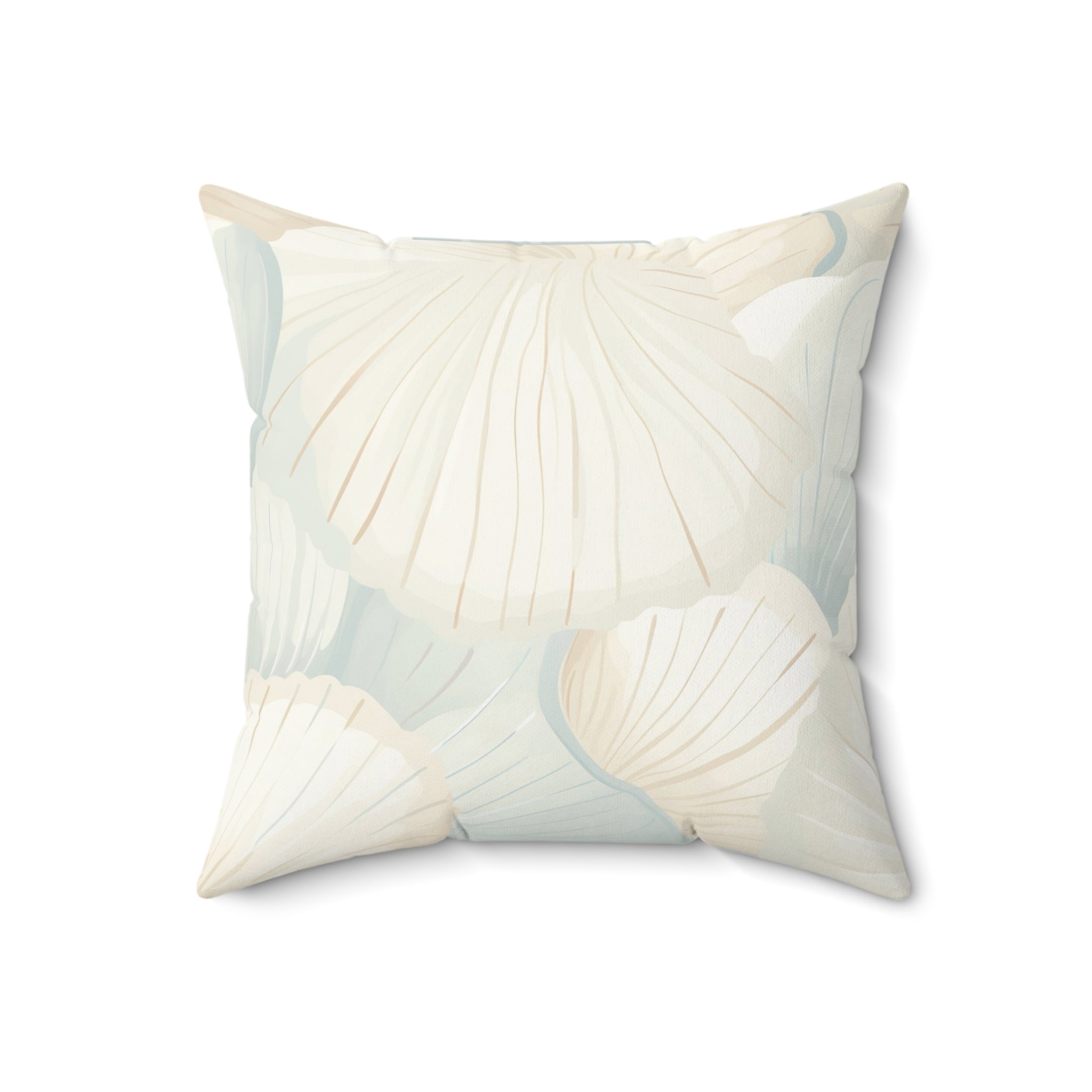 Seafoam Coastal Shells Throw Pillow