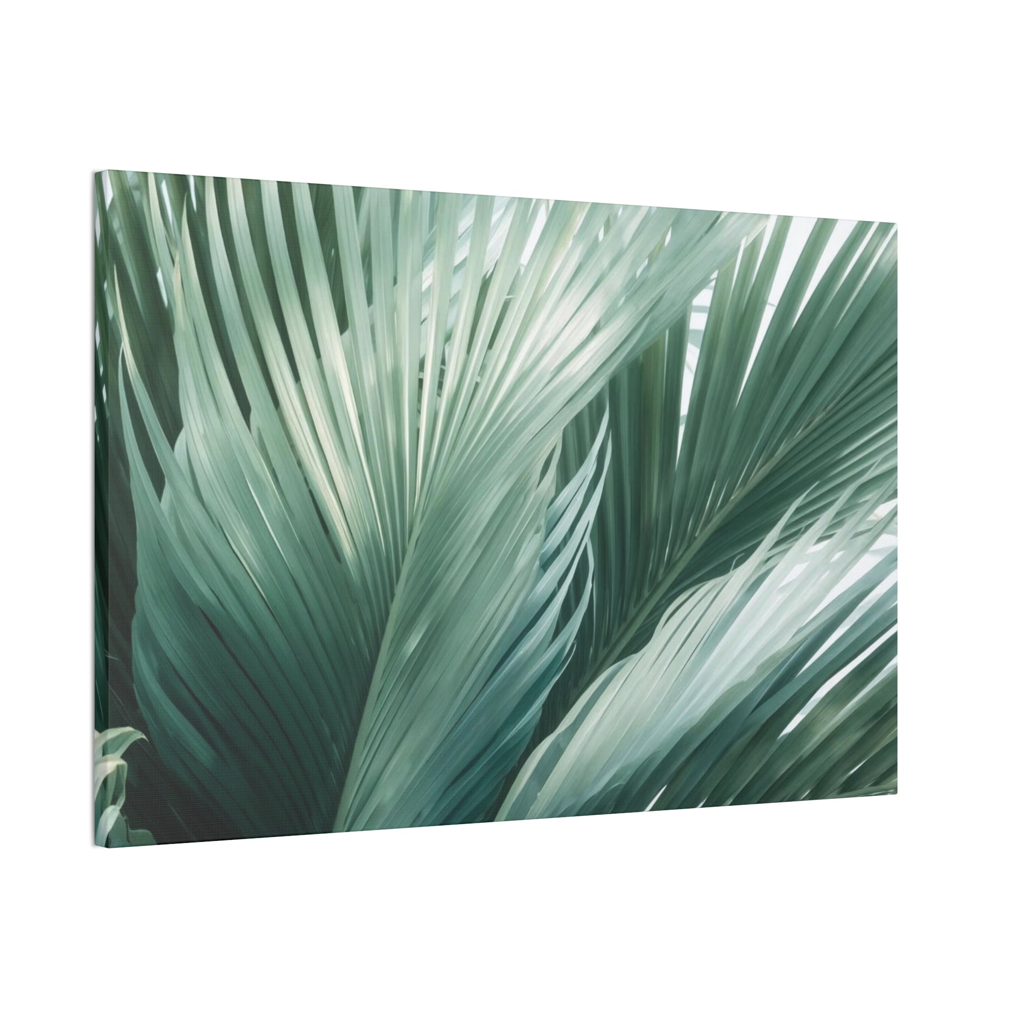 Tropical Palm Leaves Canvas | Green Botanical Wall Art