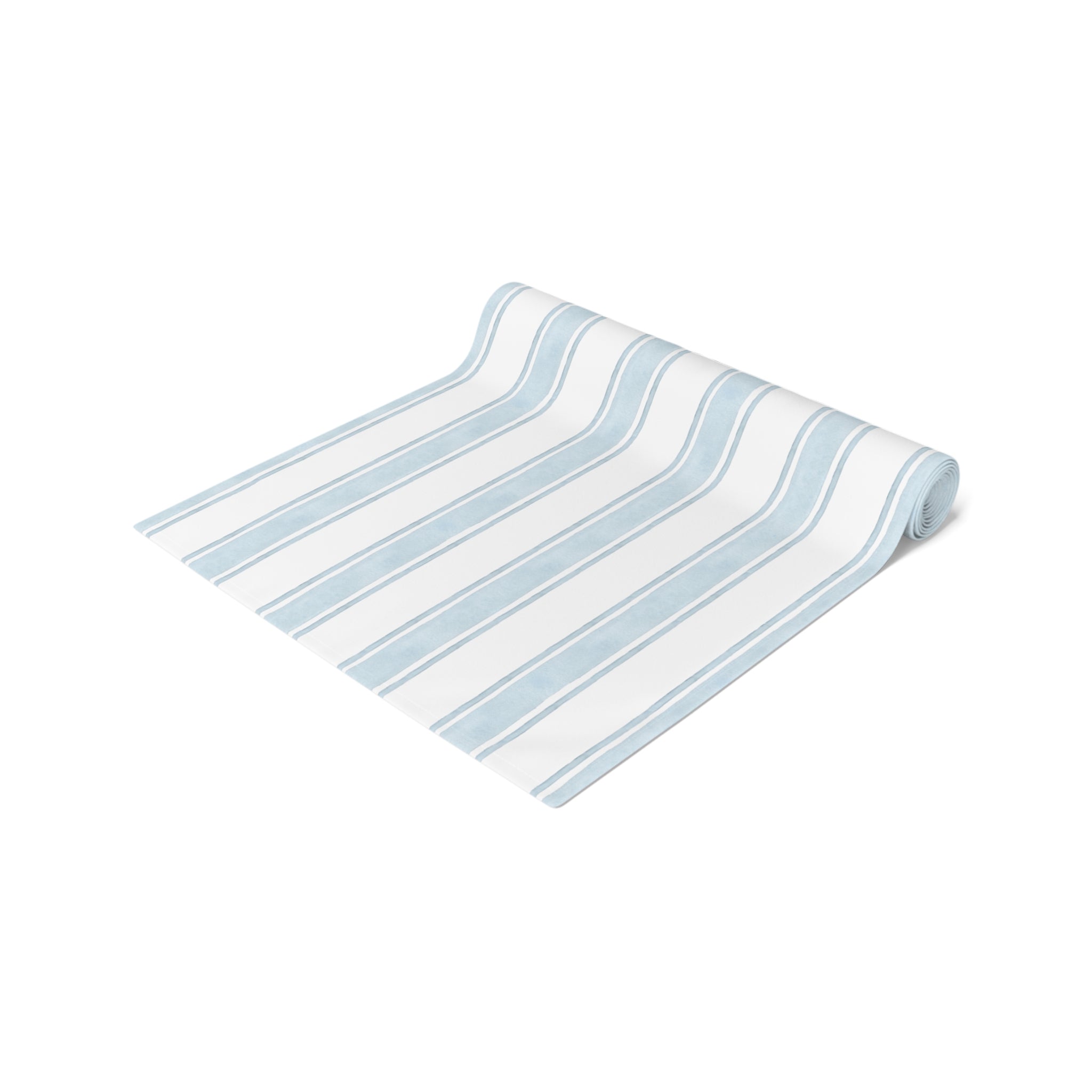 Soft Blue Striped Table Runner