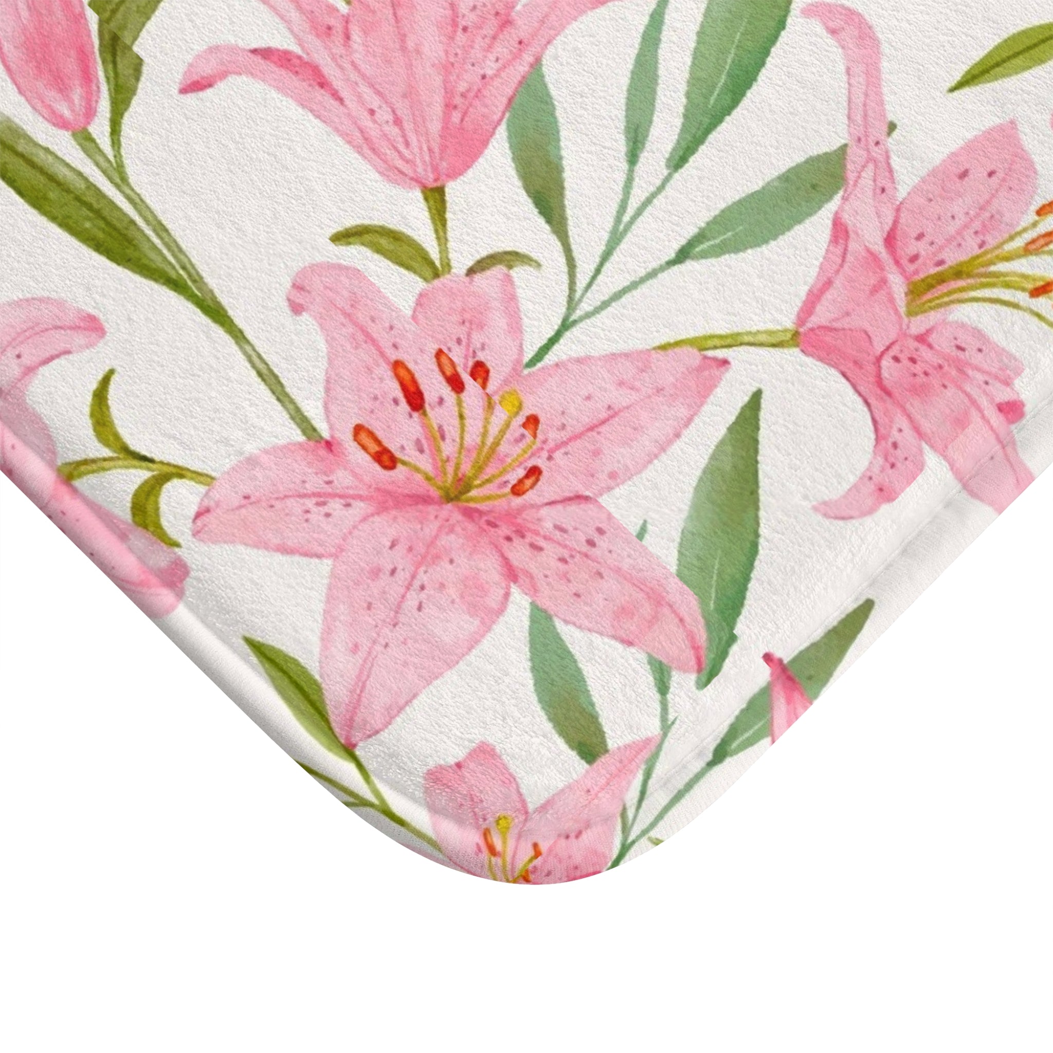 Pink Floral Non-Slip Bath Mat