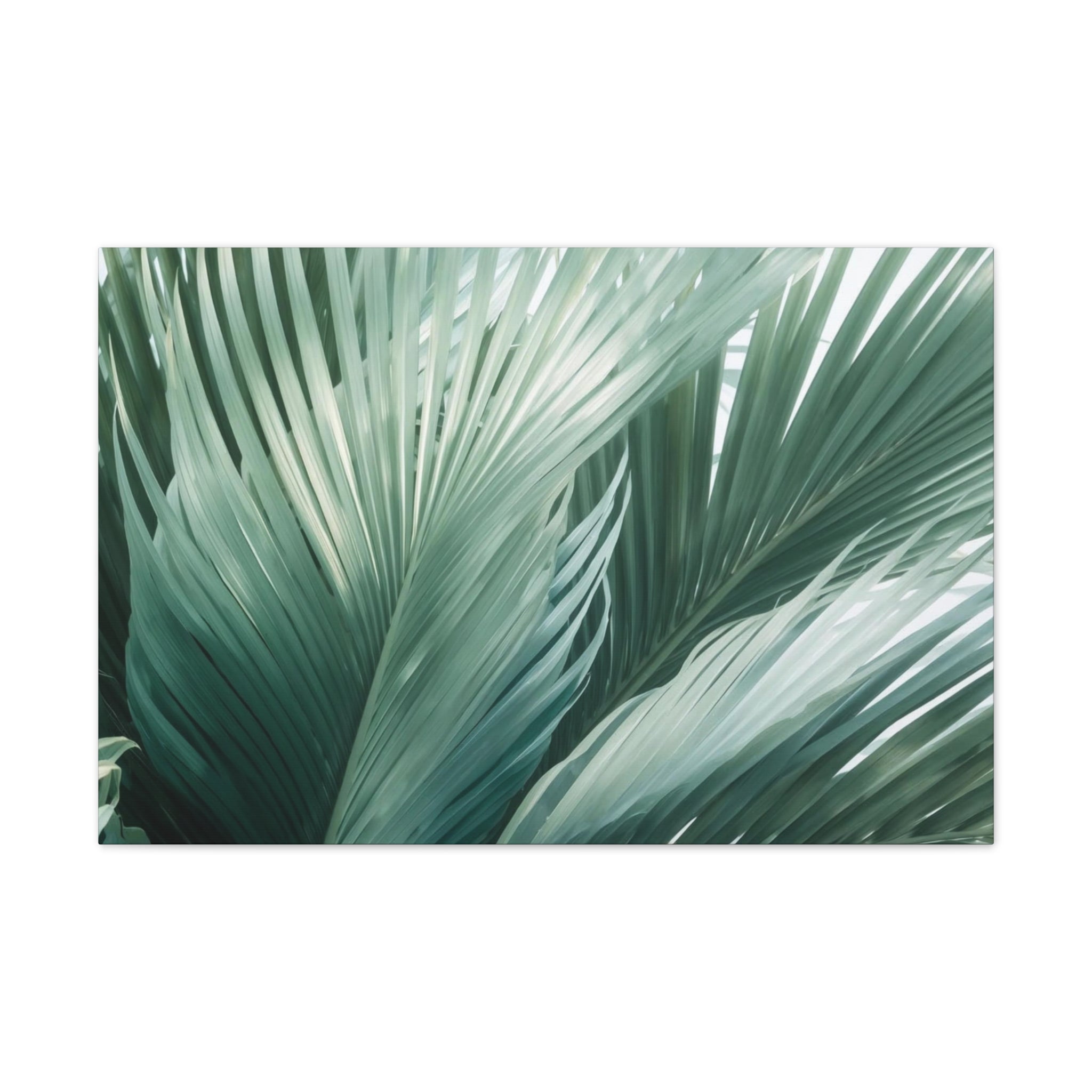 Tropical Palm Leaves Canvas | Green Botanical Wall Art