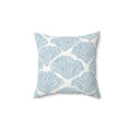 Coastal Blue Shell Pattern Throw Pillow