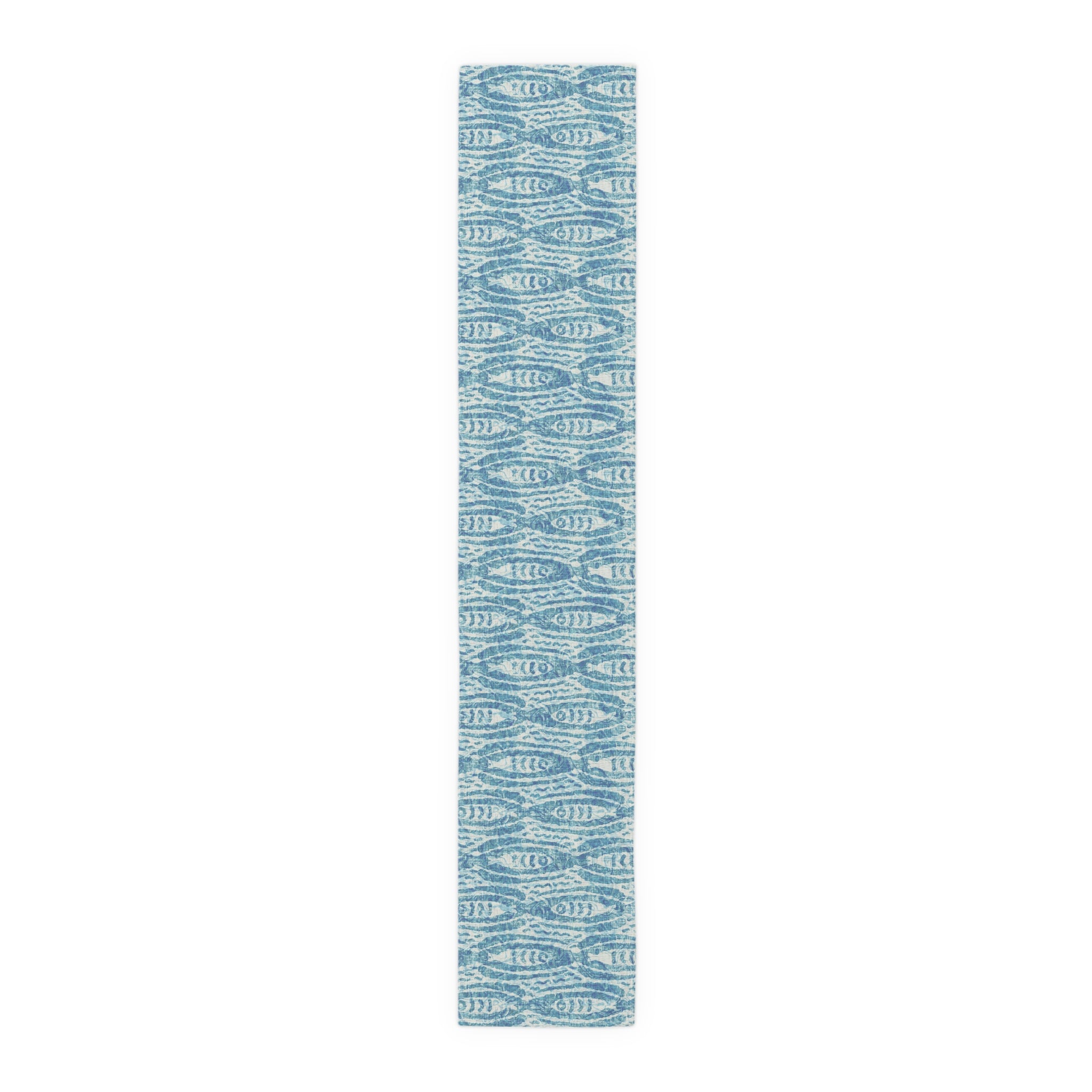 Coastal Blue Ikat Fish Table Runner