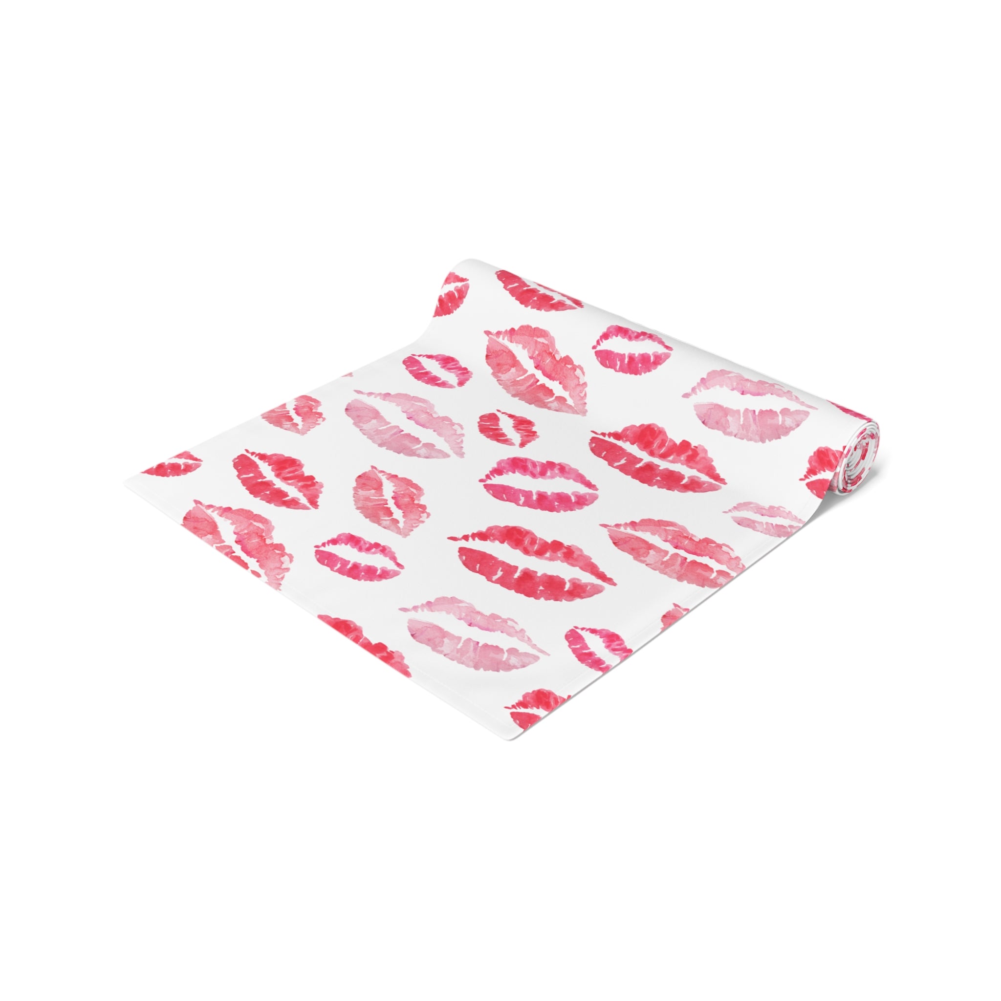 Valentines Day Kiss Print Table Runner