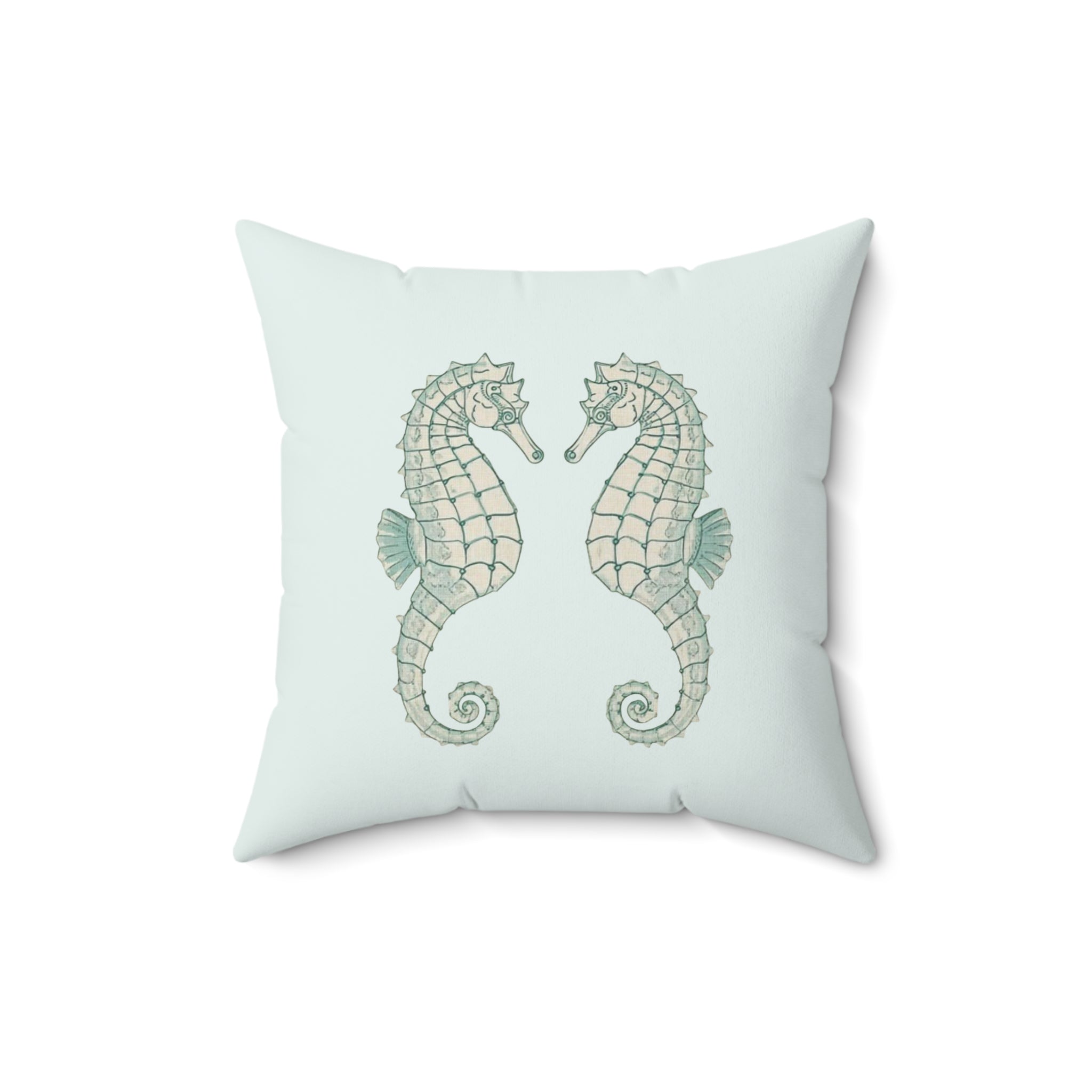 Twin Seahorse Throw Pillow