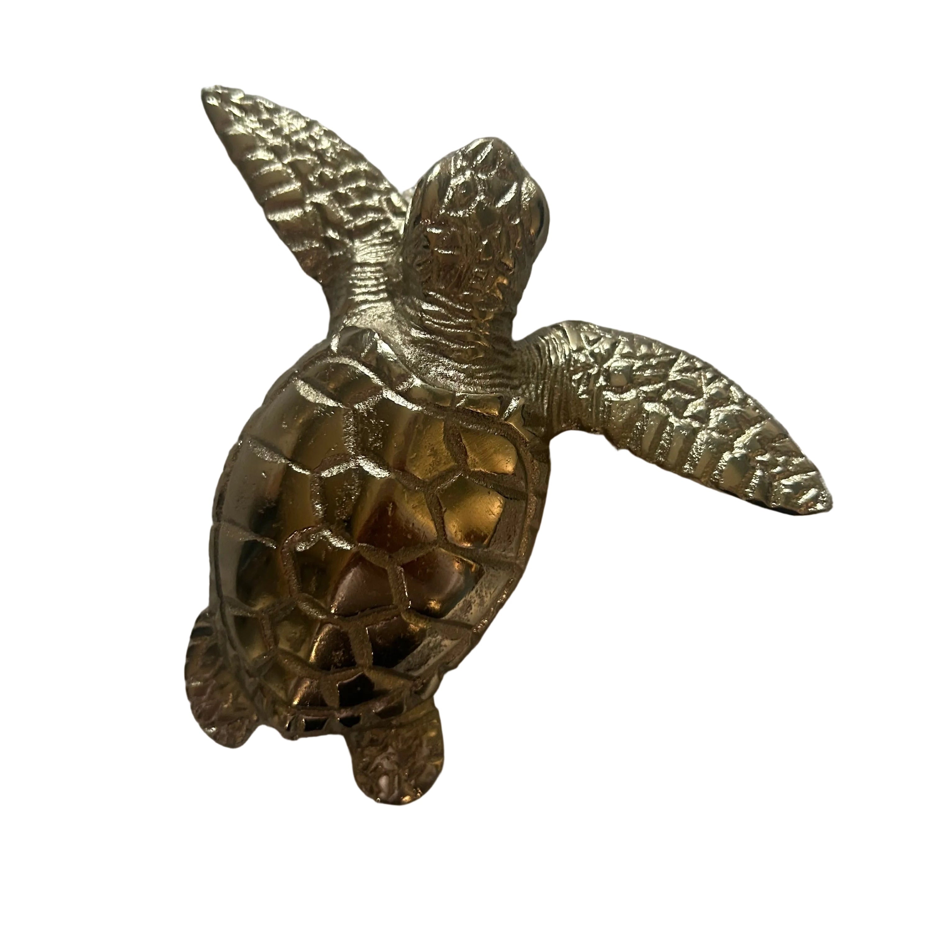 Gold Turtle Bottle Opener with gleaming gold-tone finish.