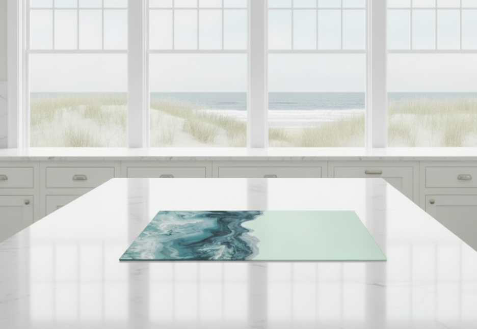 Abstract Wave Glass Cutting Board