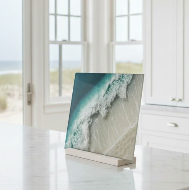 Coastal Wave Glass Cutting Board