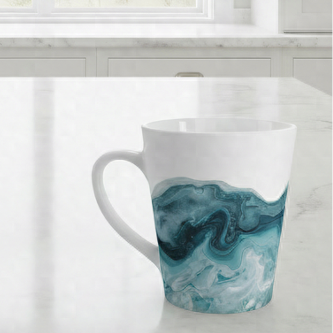 Abstract Wave Latte Mug