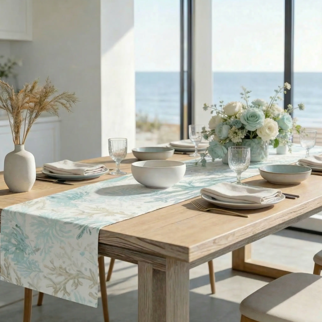 Coastal Coral Reef Table Runner