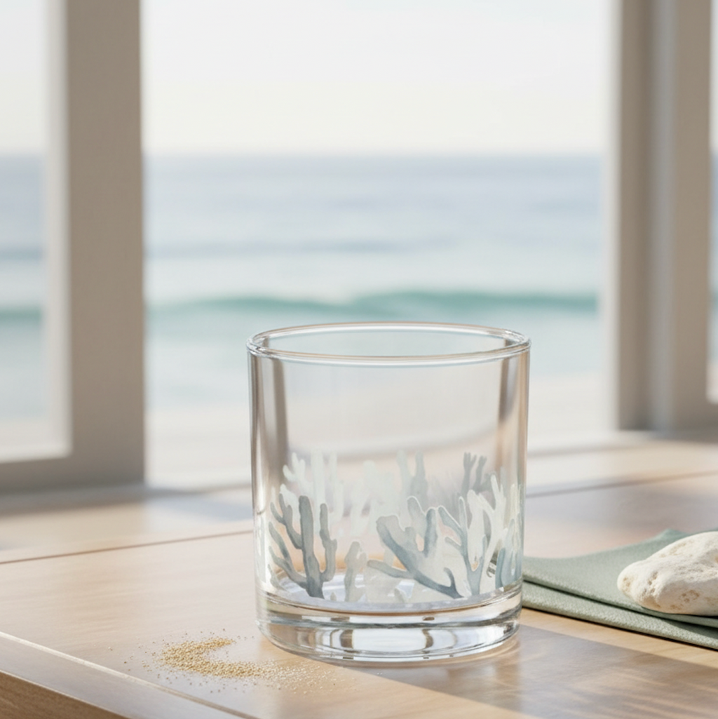 Blue Coral Reef Cocktail Glass