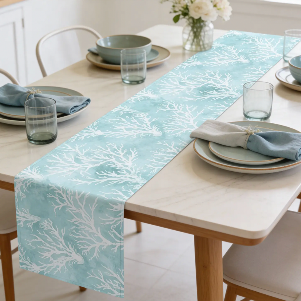 Sea Coral Pattern Table Runner