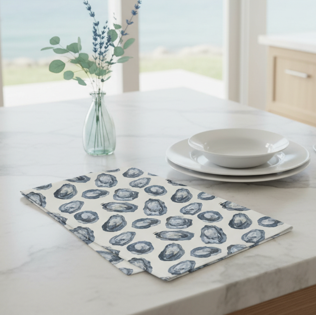 Navy Oyster Kitchen Towel