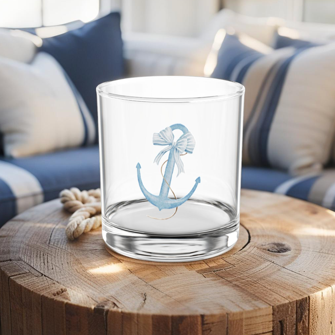Nautical Anchor Rocks Glass 10oz