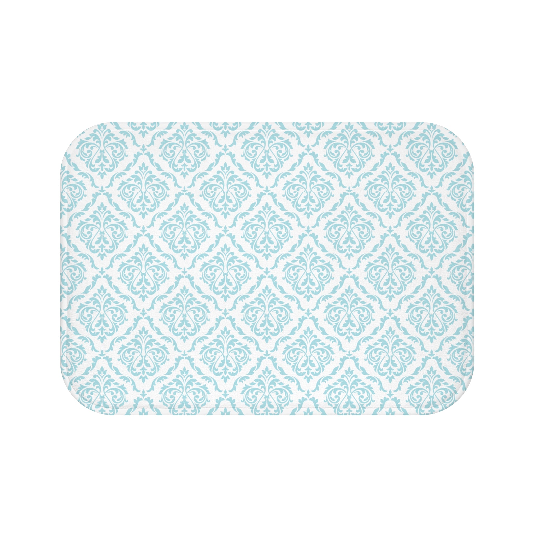 Aqua Damask Memory Foam Bath Mat