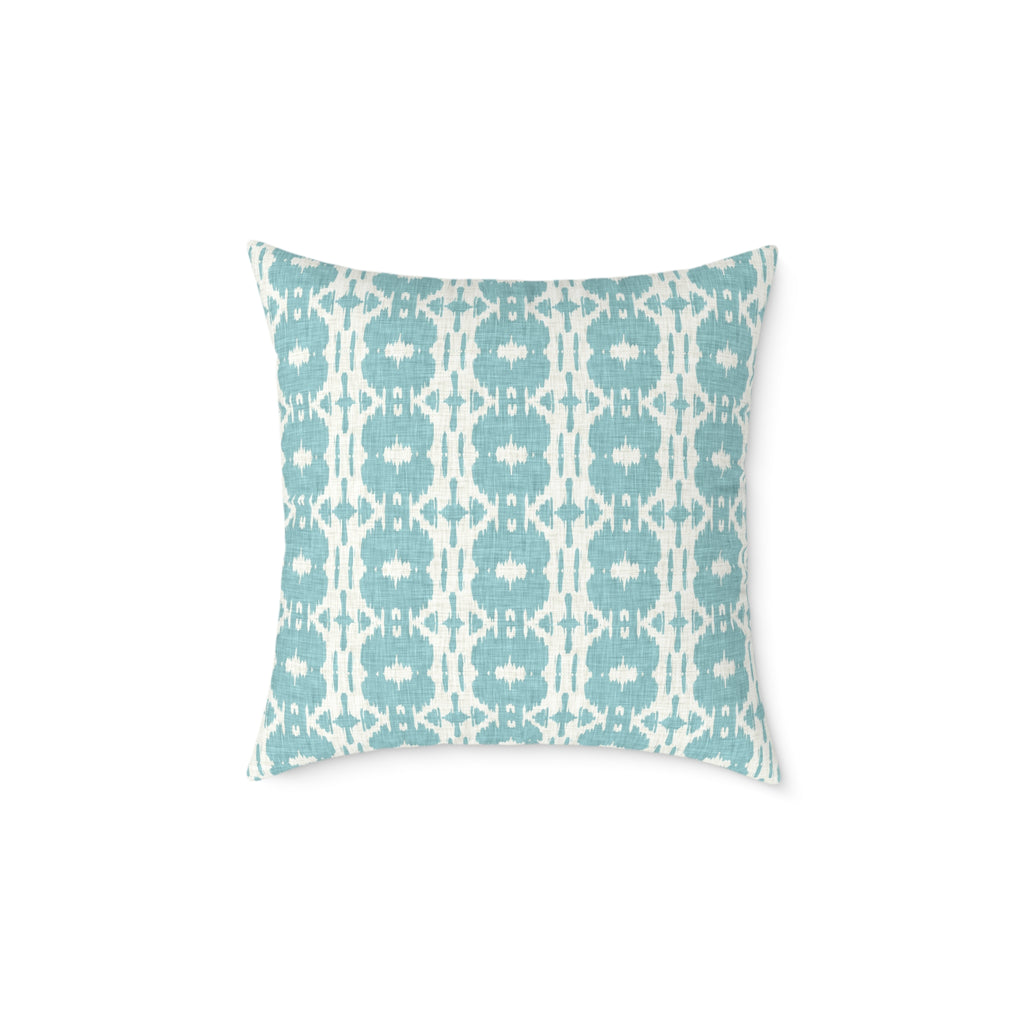 Teal Ikat Pattern Throw Pillow