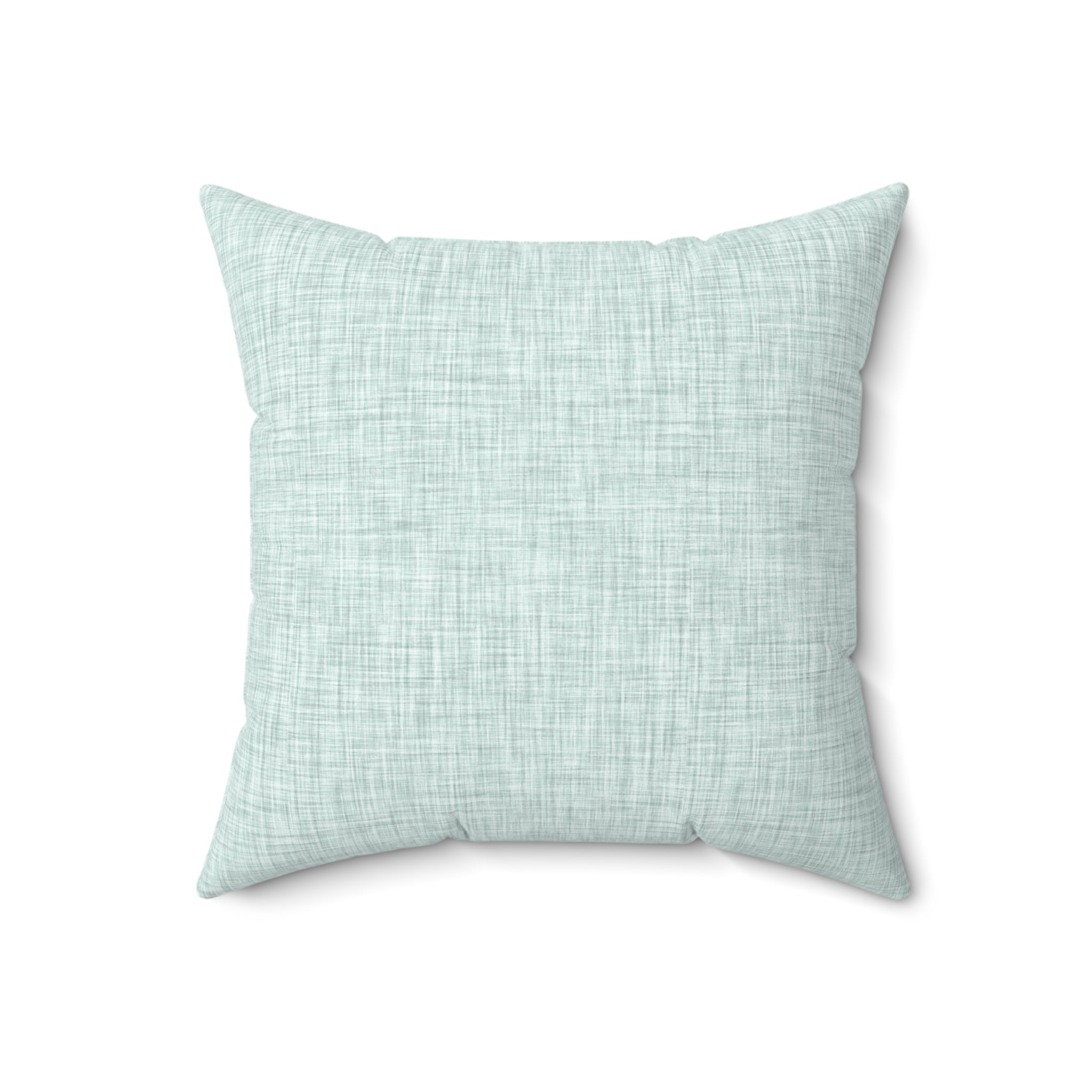 Aqua Linen Texture Throw Pillow